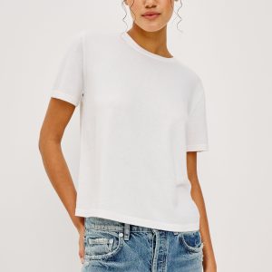 COTTON CASHMERE T-SHIRT - WHITE