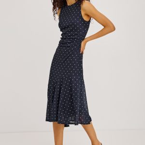DAIJA DRESS - NAVY POLKA DOTS