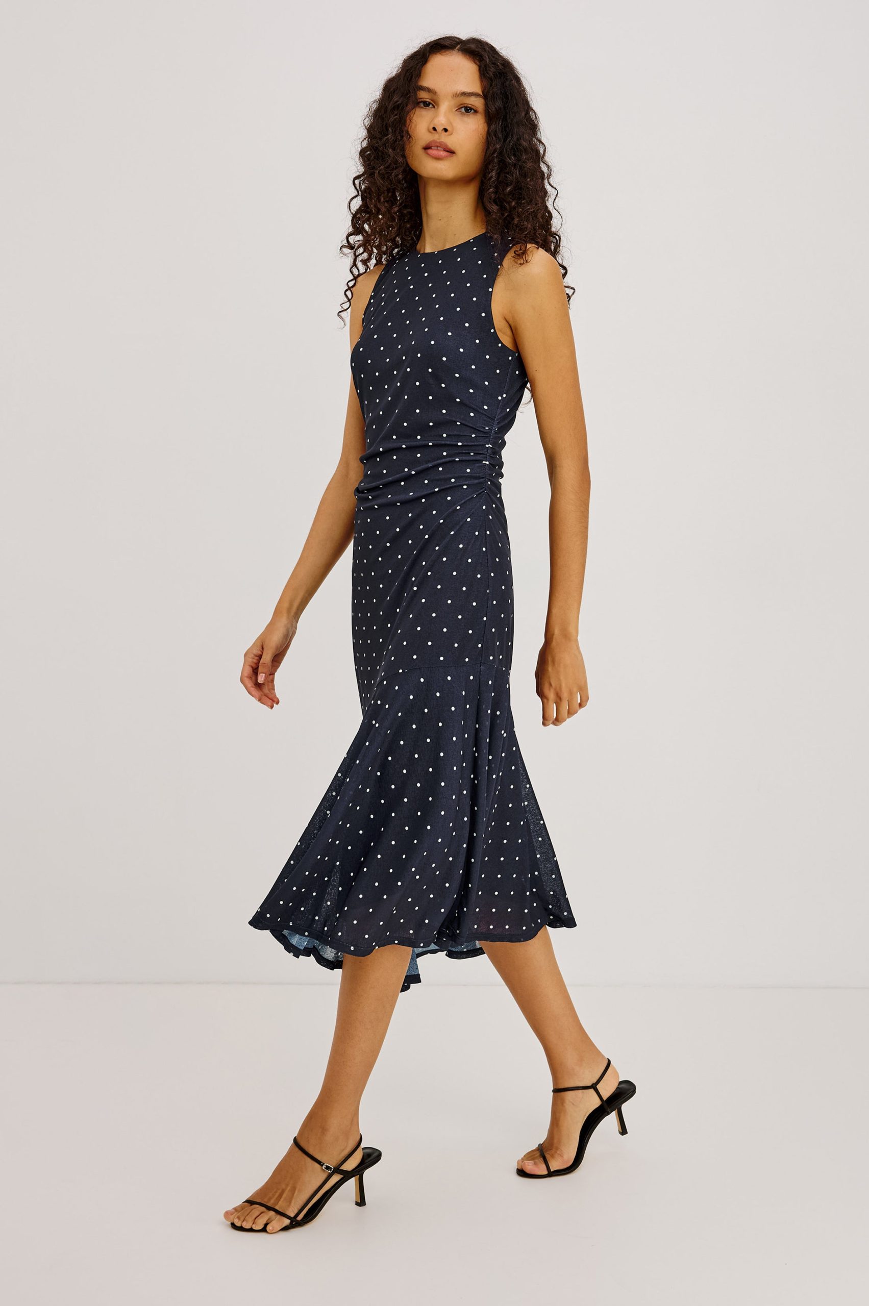 DAIJA DRESS - NAVY POLKA DOTS - Image 4