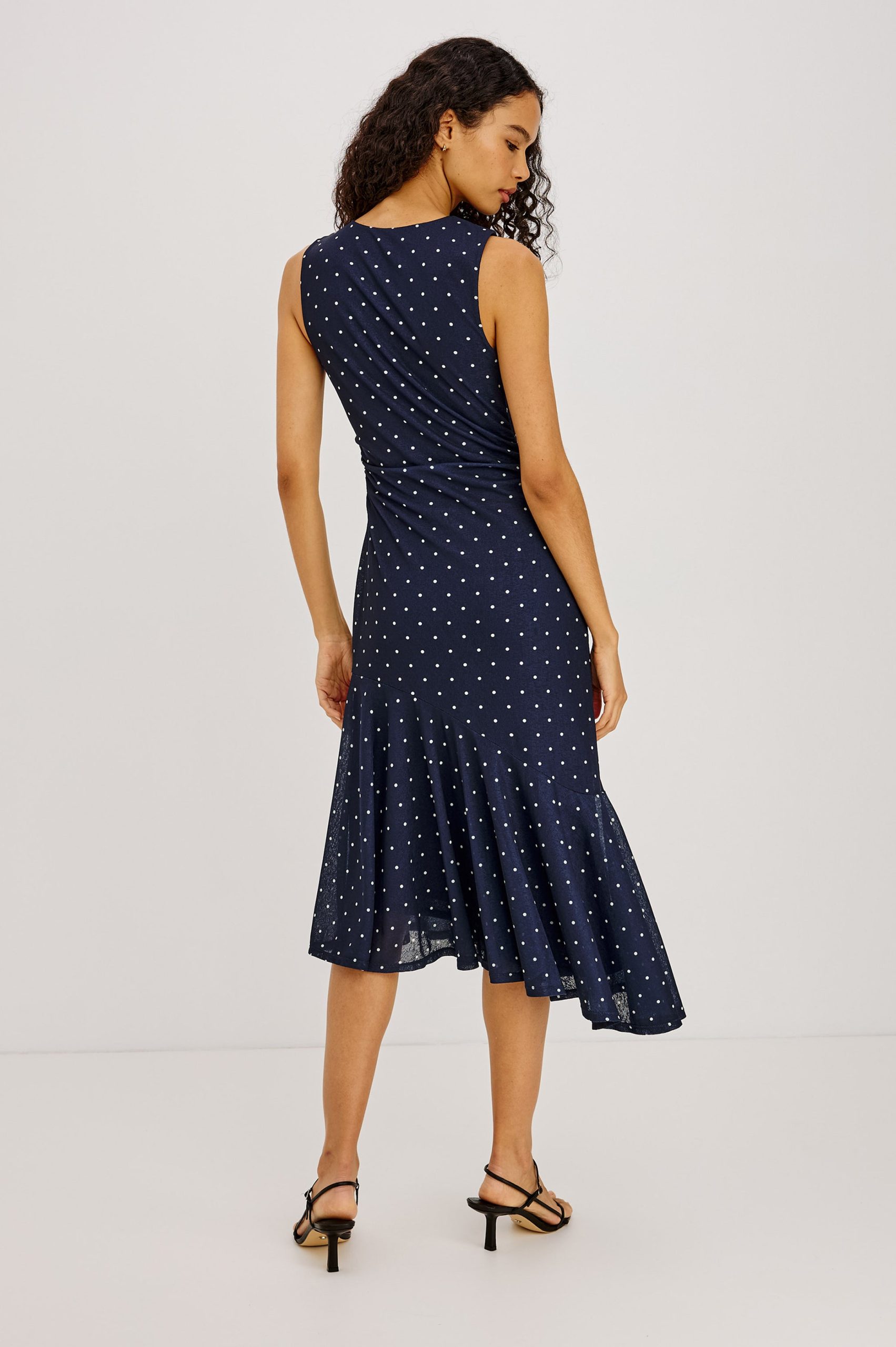 DAIJA DRESS - NAVY POLKA DOTS - Image 5