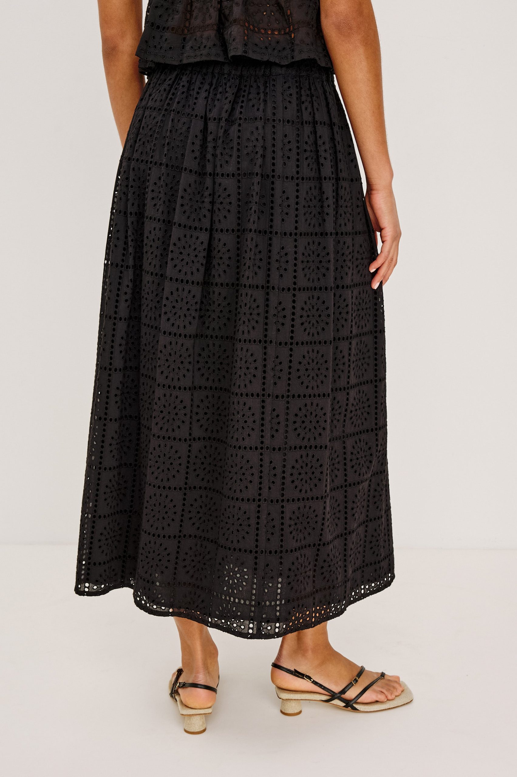 DAX SKIRT - BLACK GRID EMBROIDERY - Image 5