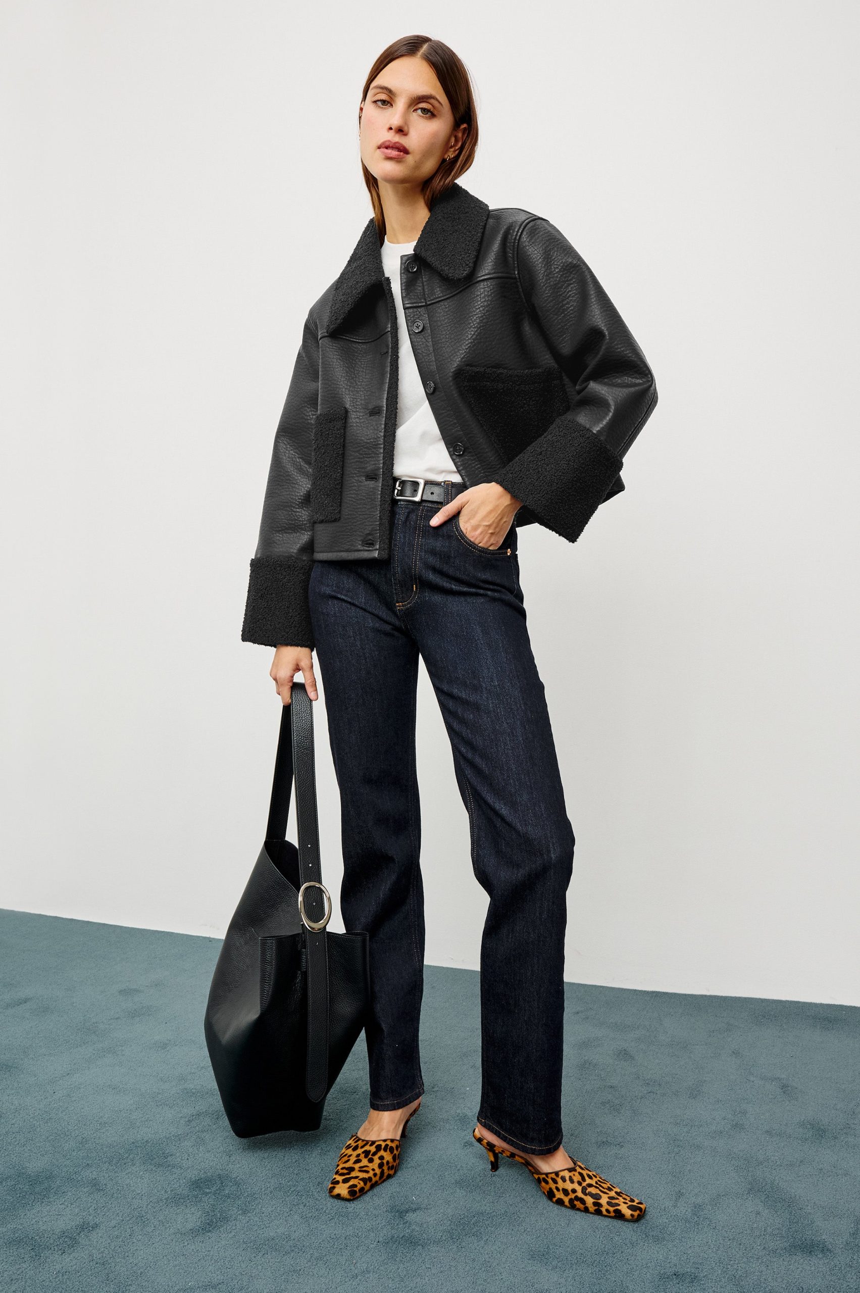 DRIA JACKET - BLACK SHEARLING