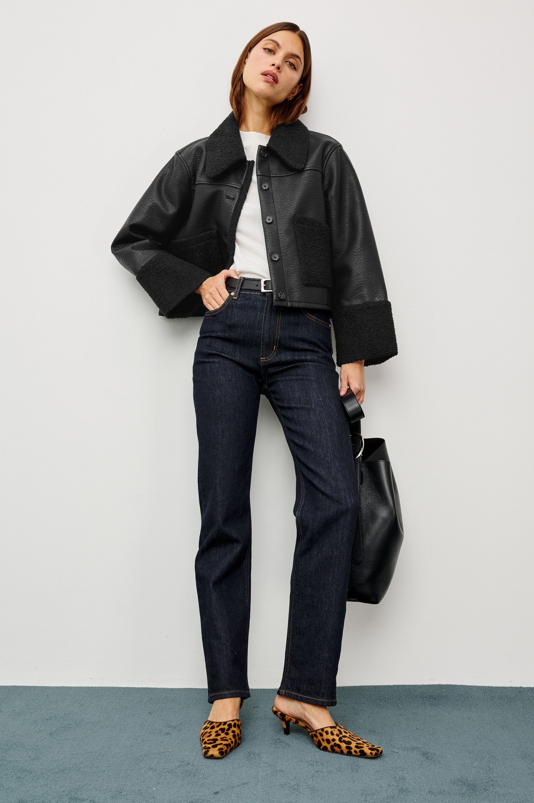DRIA JACKET - BLACK SHEARLING - Image 2