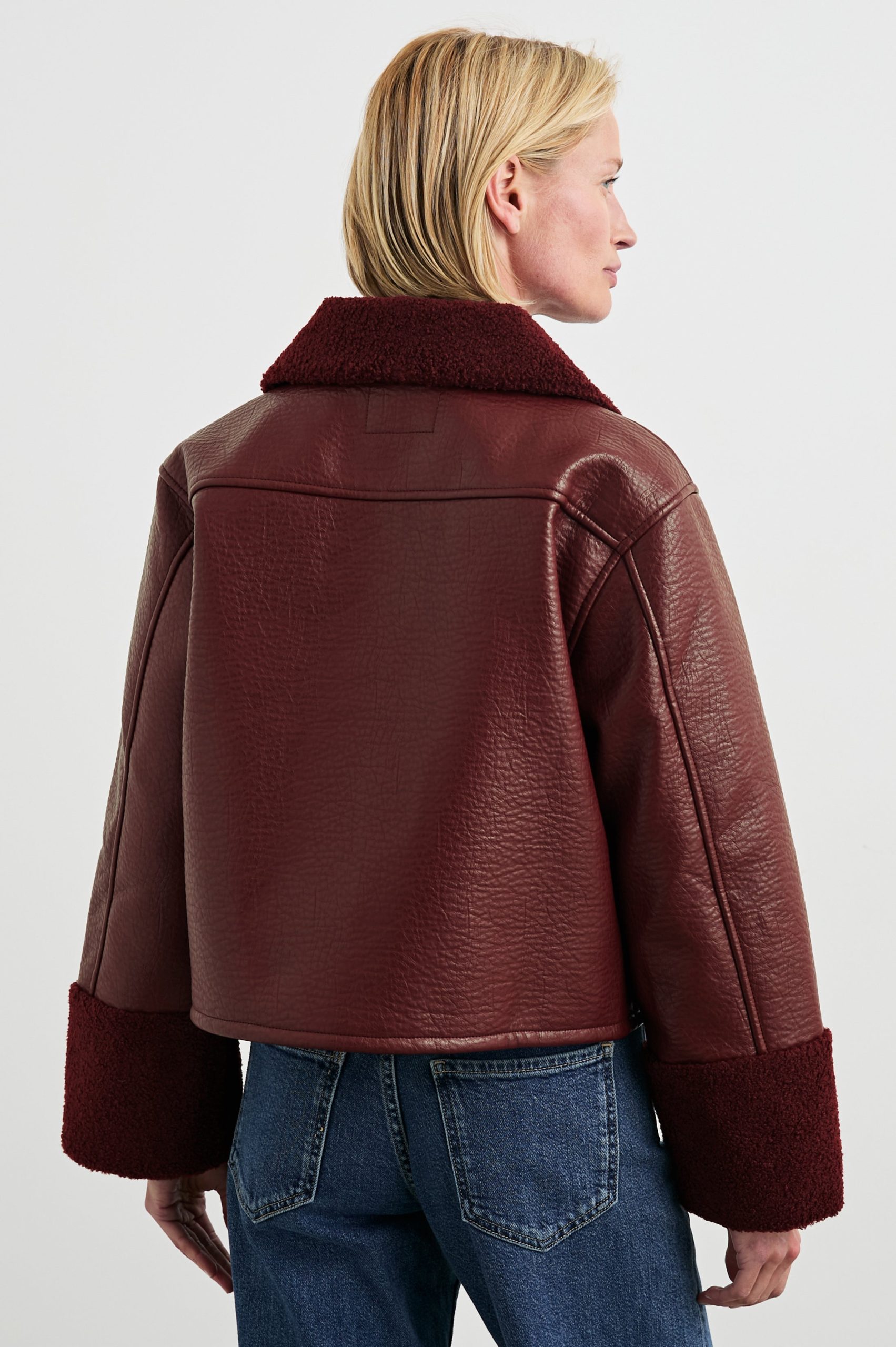 DRIA JACKET - MAROON SHEARLING - Image 4