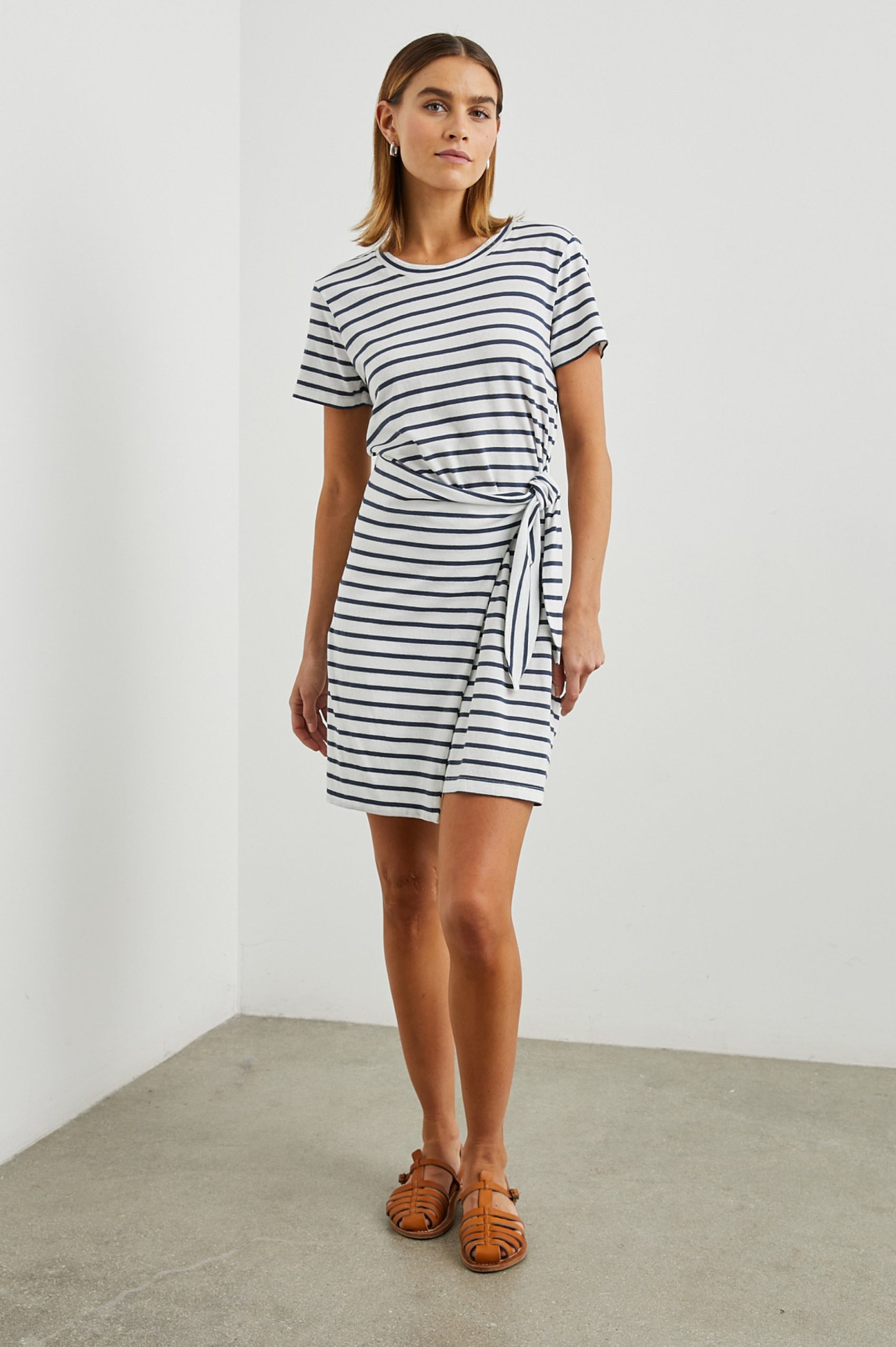 EDIE DRESS - IVORY NAVY STRIPE - Image 3