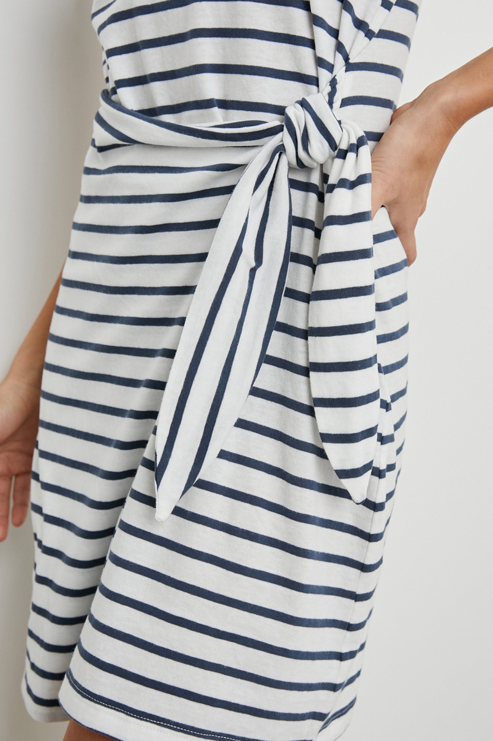 EDIE DRESS - IVORY NAVY STRIPE - Image 2