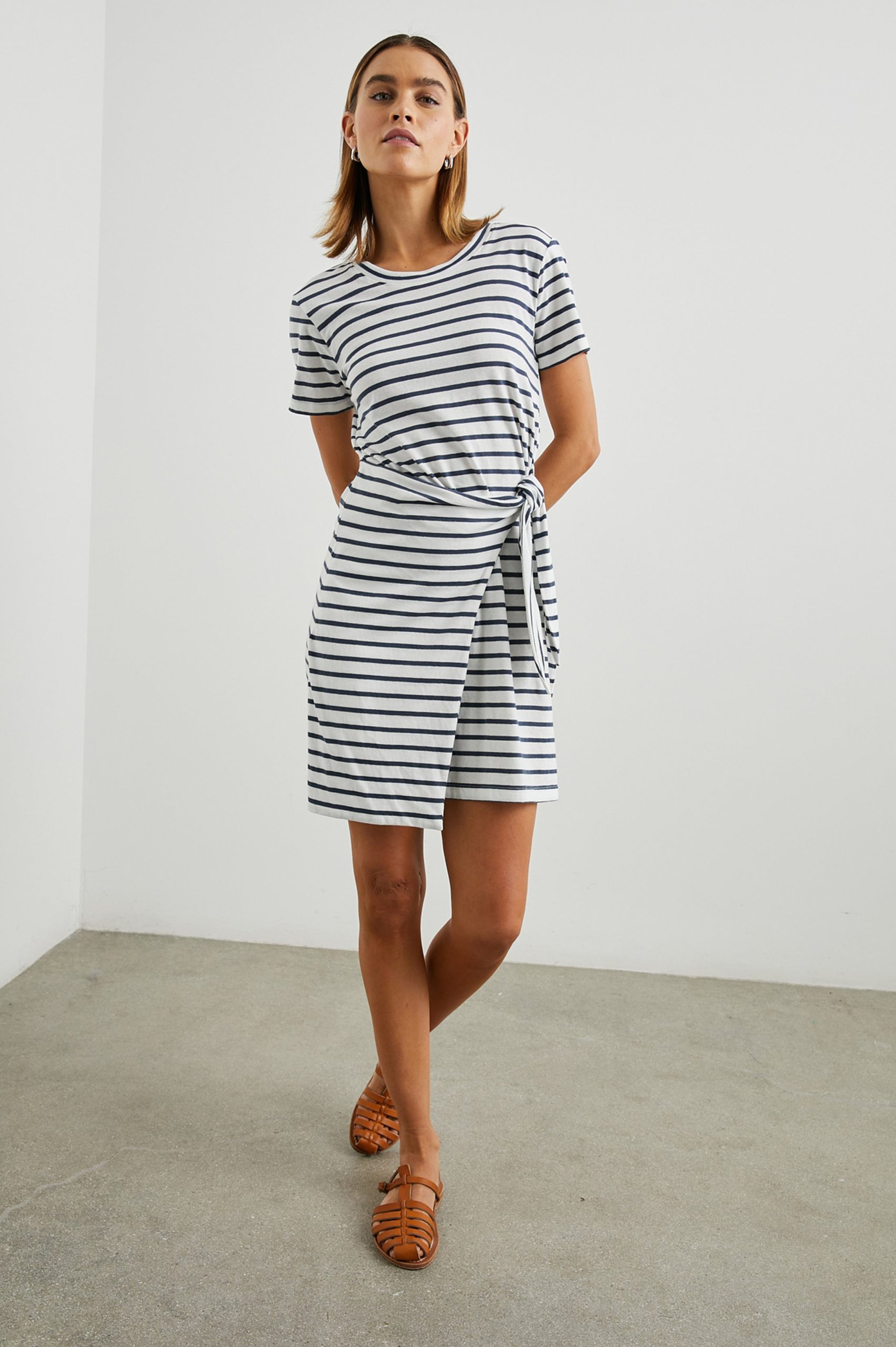 EDIE DRESS - IVORY NAVY STRIPE - Image 4