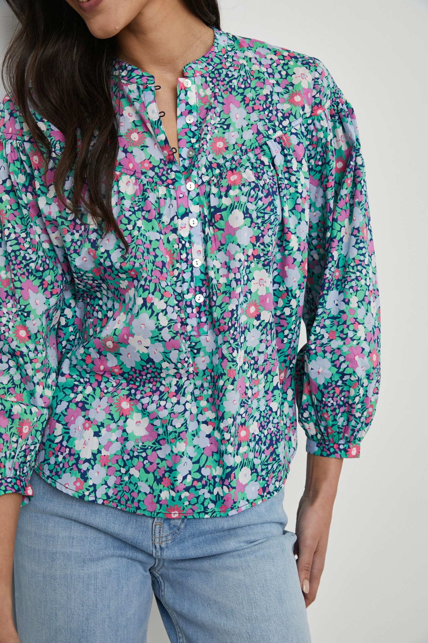ELLISON TOP - NAVY LEILANI FLORAL - Image 2