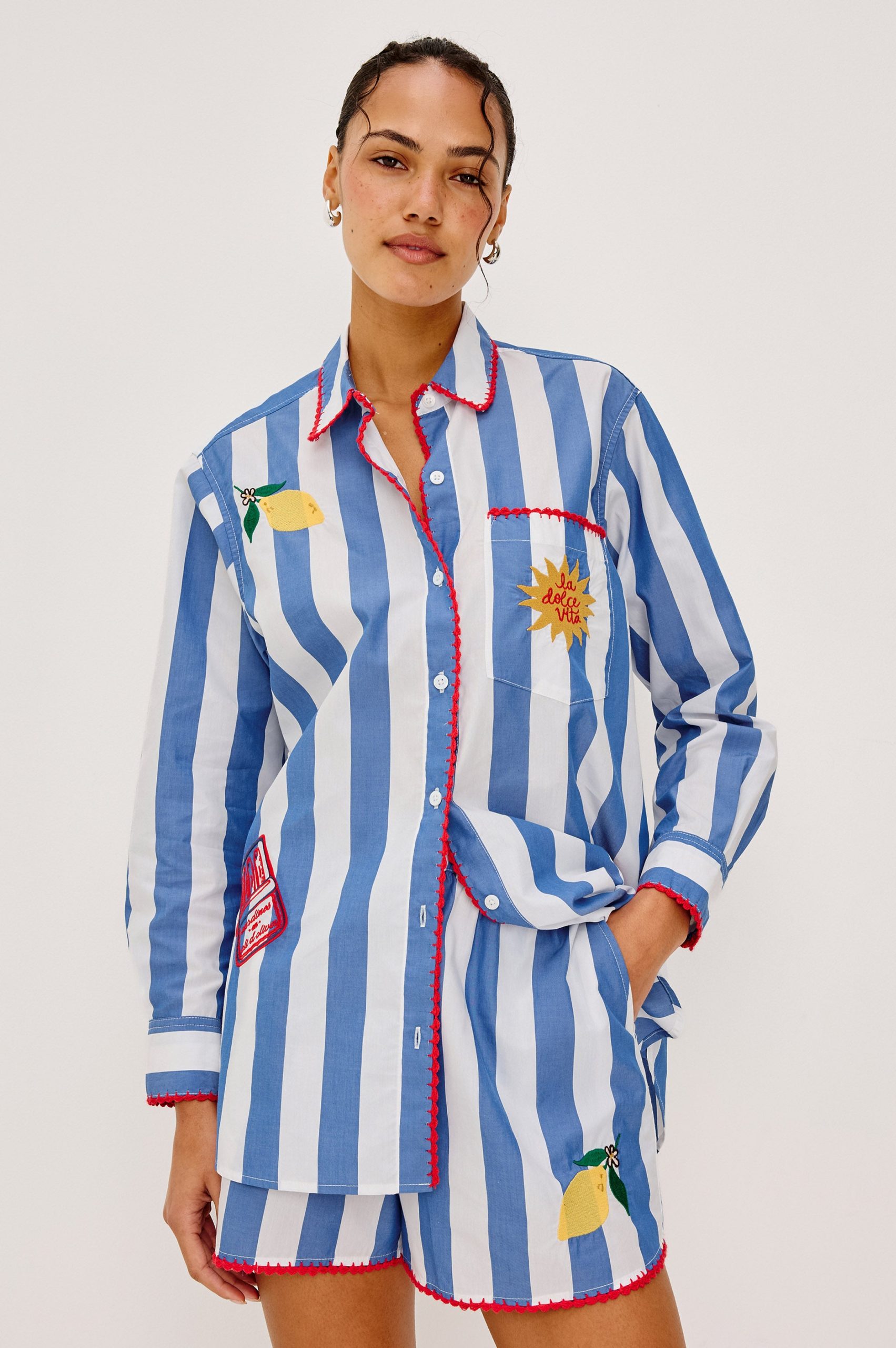 RAILS X GIADZY ELSA SHIRT - DOLCE VITA EMBROIDERY