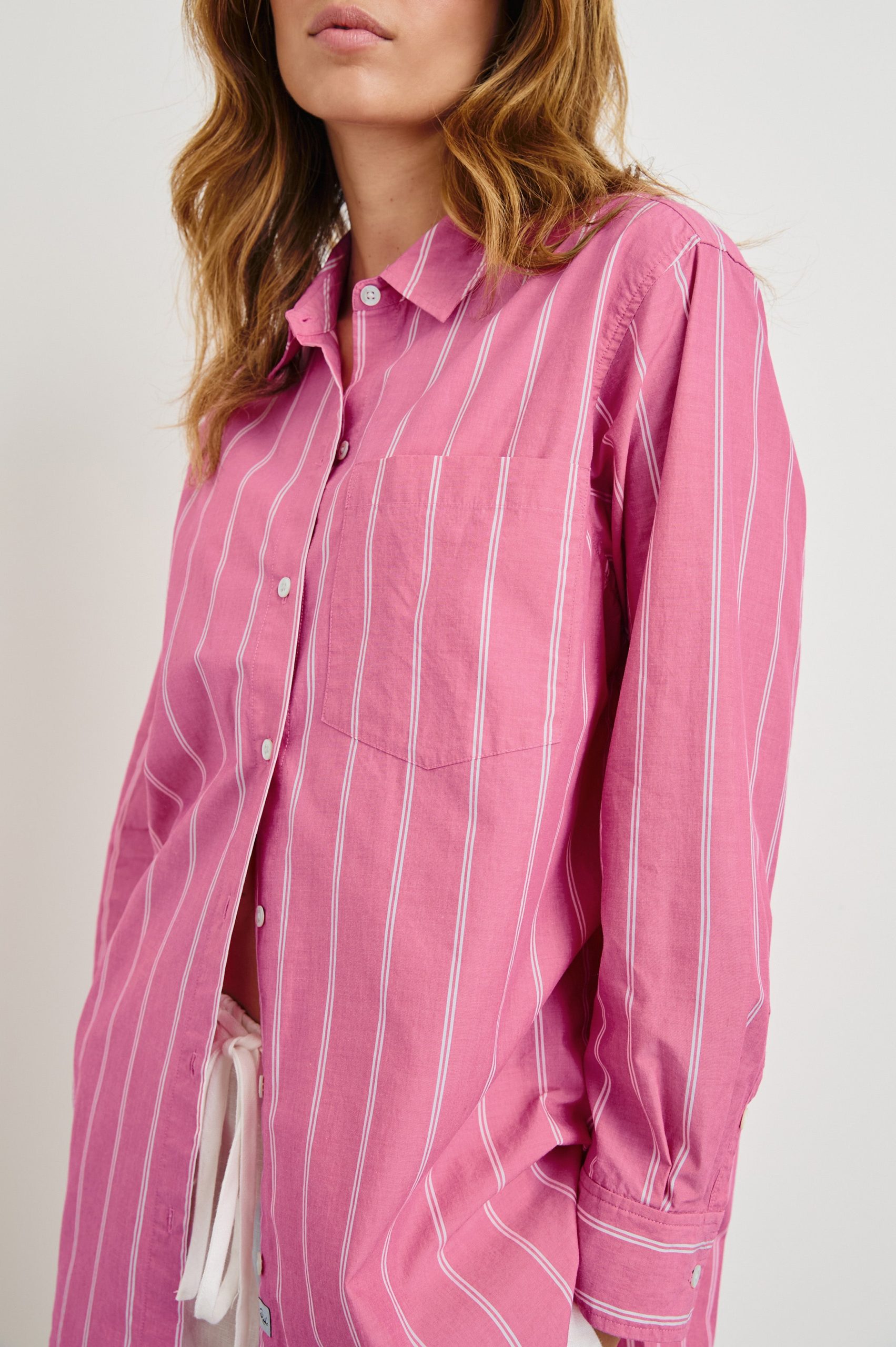 ELSA SHIRT - HIBISCUS WHITE STRIPE - Image 2