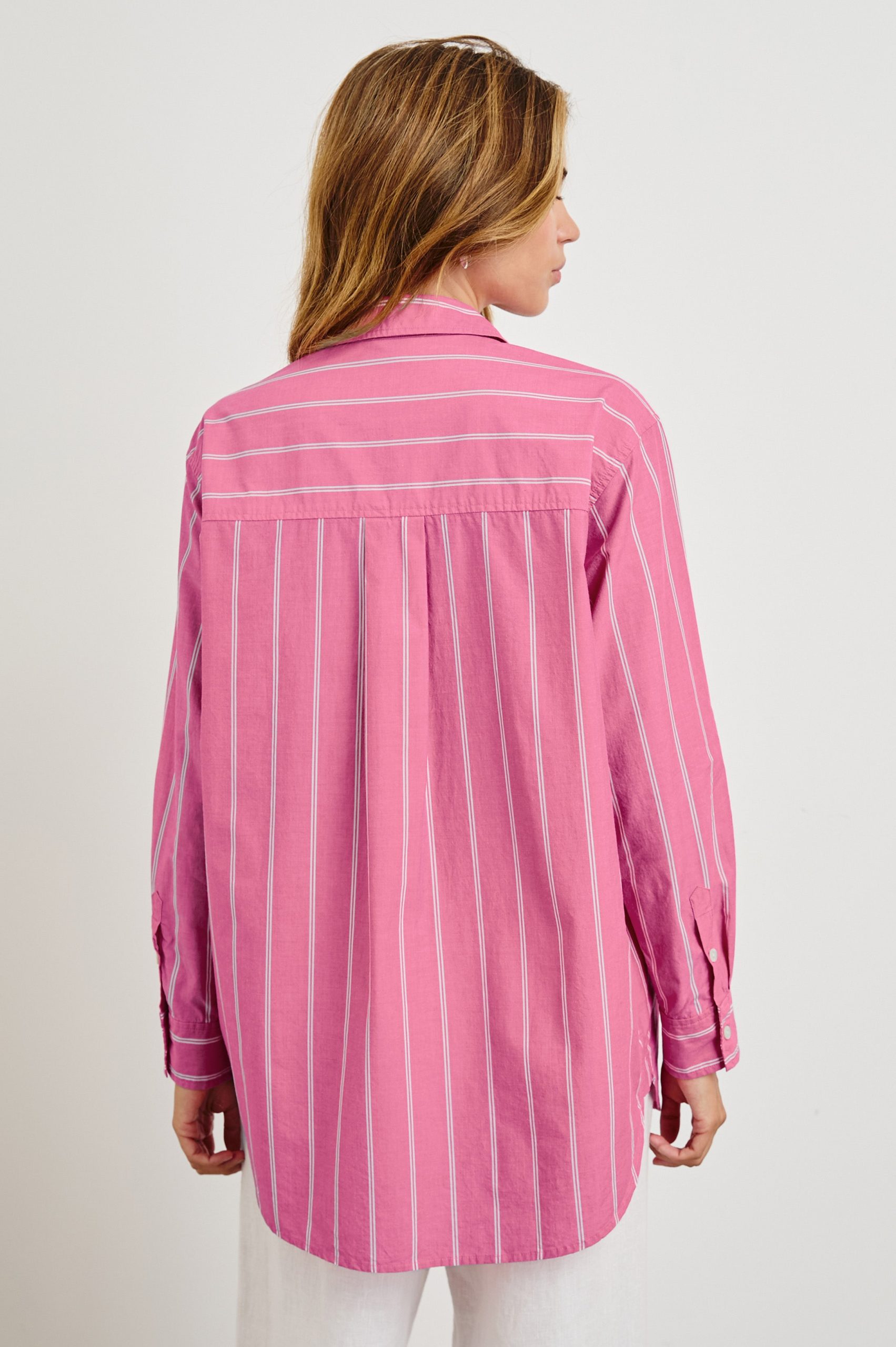 ELSA SHIRT - HIBISCUS WHITE STRIPE - Image 5