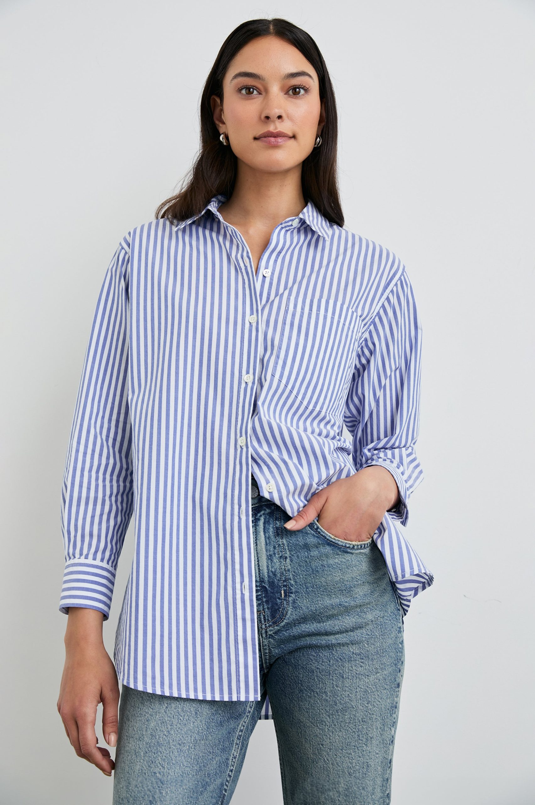 ELSA SHIRT - MARINER WHITE STRIPE - Image 4