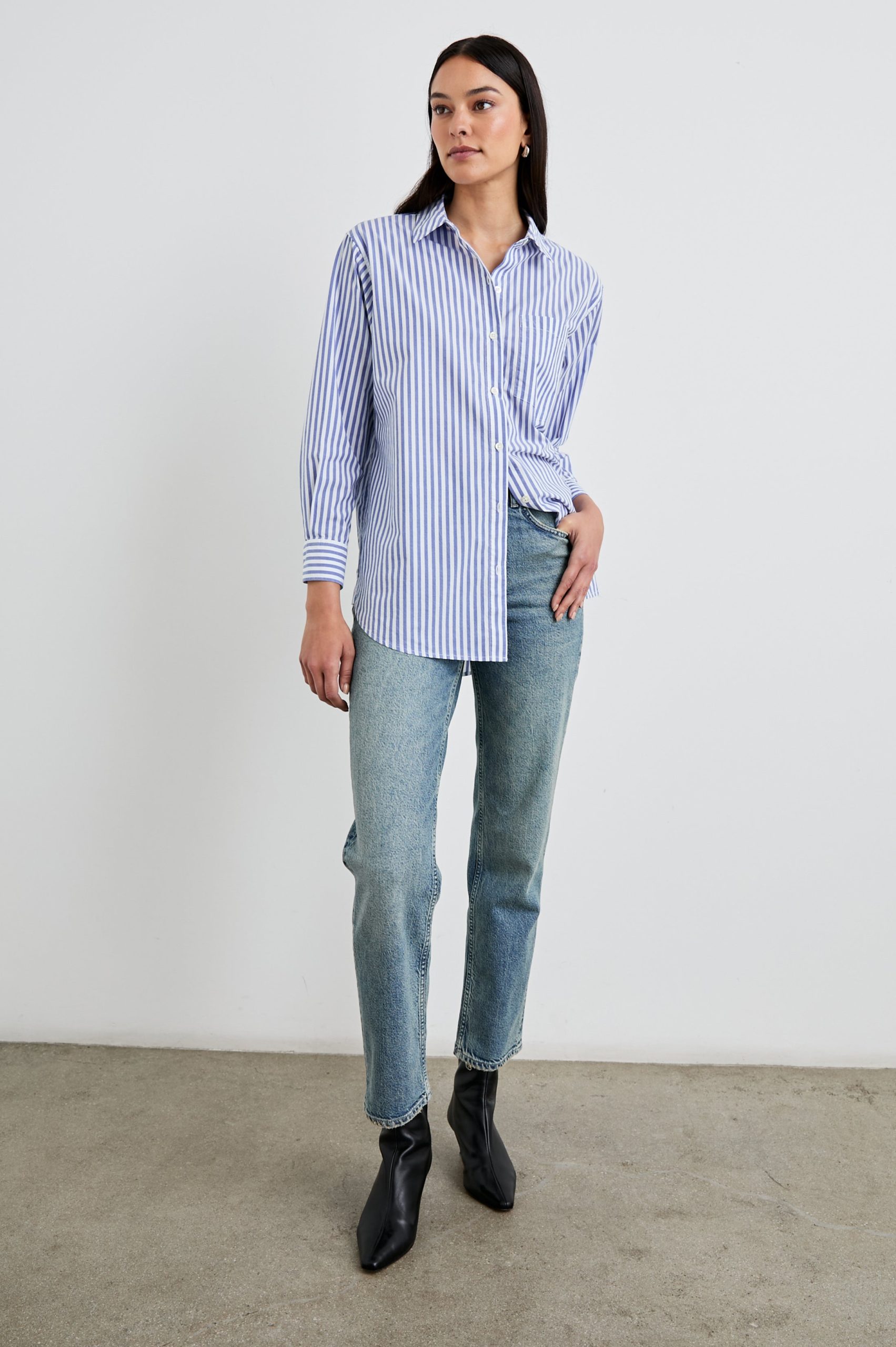 ELSA SHIRT - MARINER WHITE STRIPE - Image 3
