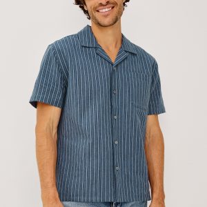 ELY SHIRT - NAVY MULTI STRIPE