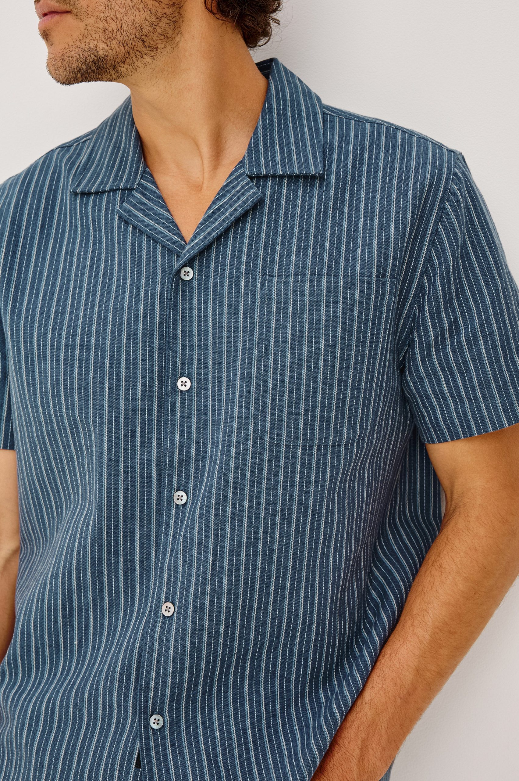 ELY SHIRT - NAVY MULTI STRIPE - Image 2