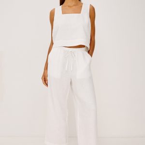 EMMIE CROP PANT - WHITE