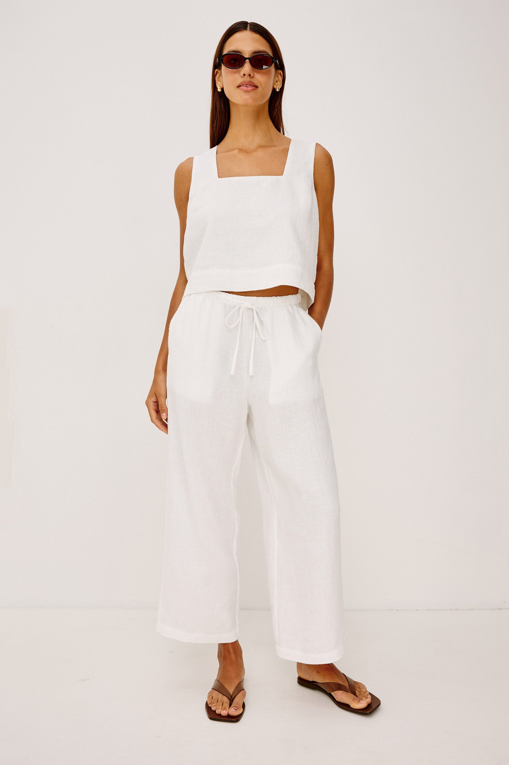 EMMIE CROP PANT - WHITE