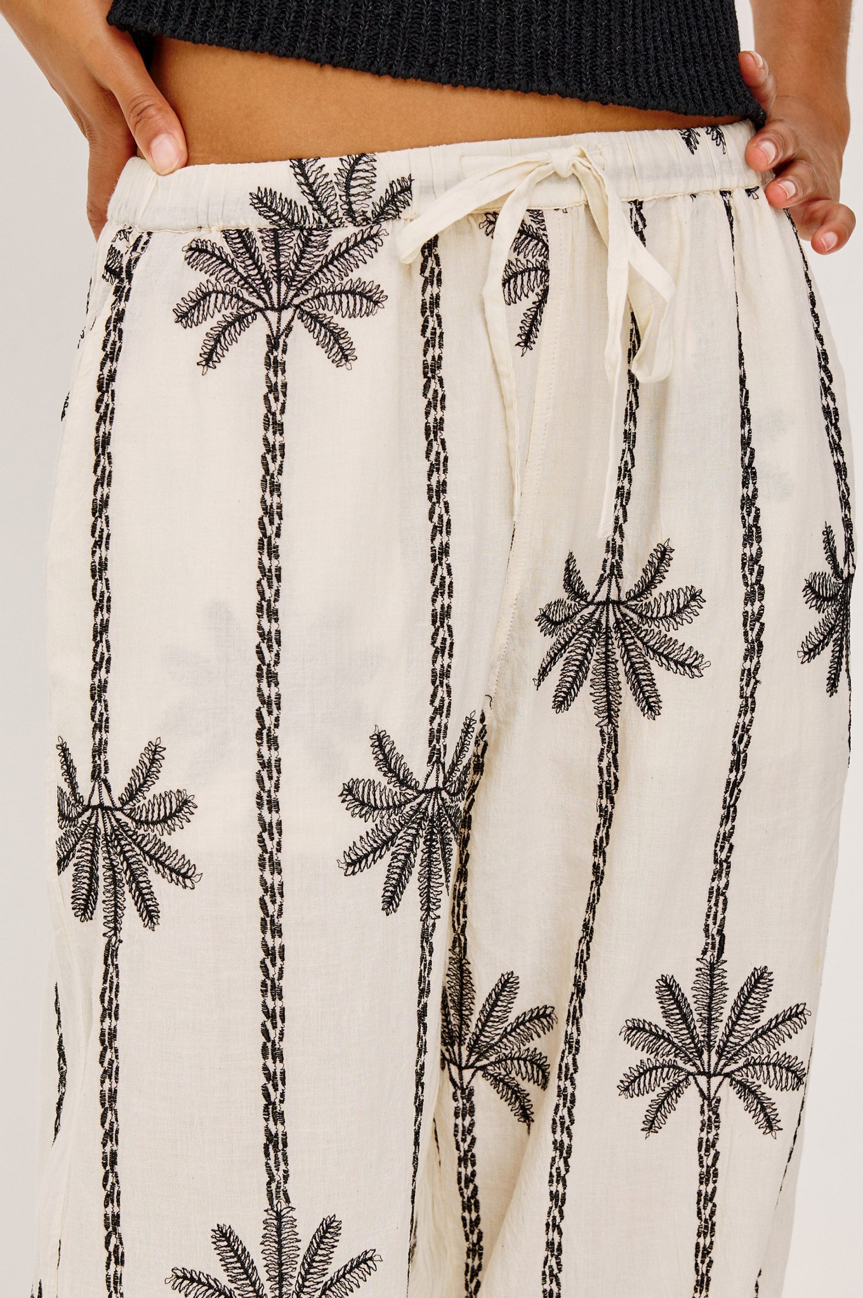 EMMIE PANT - EMBROIDERED PALMS - Image 2