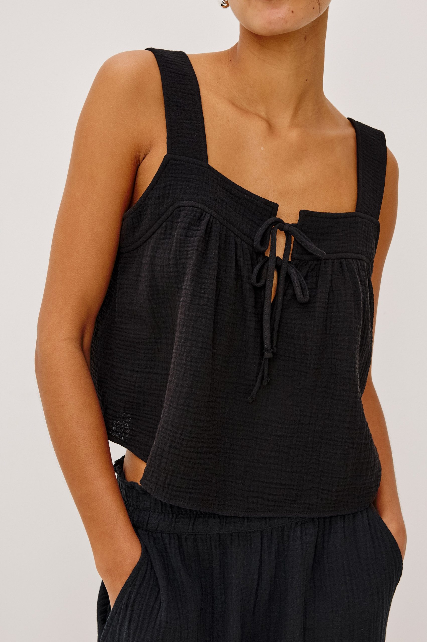 ENYA TOP - BLACK GAUZE - Image 2