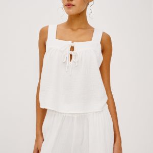 ENYA TOP - WHITE GAUZE