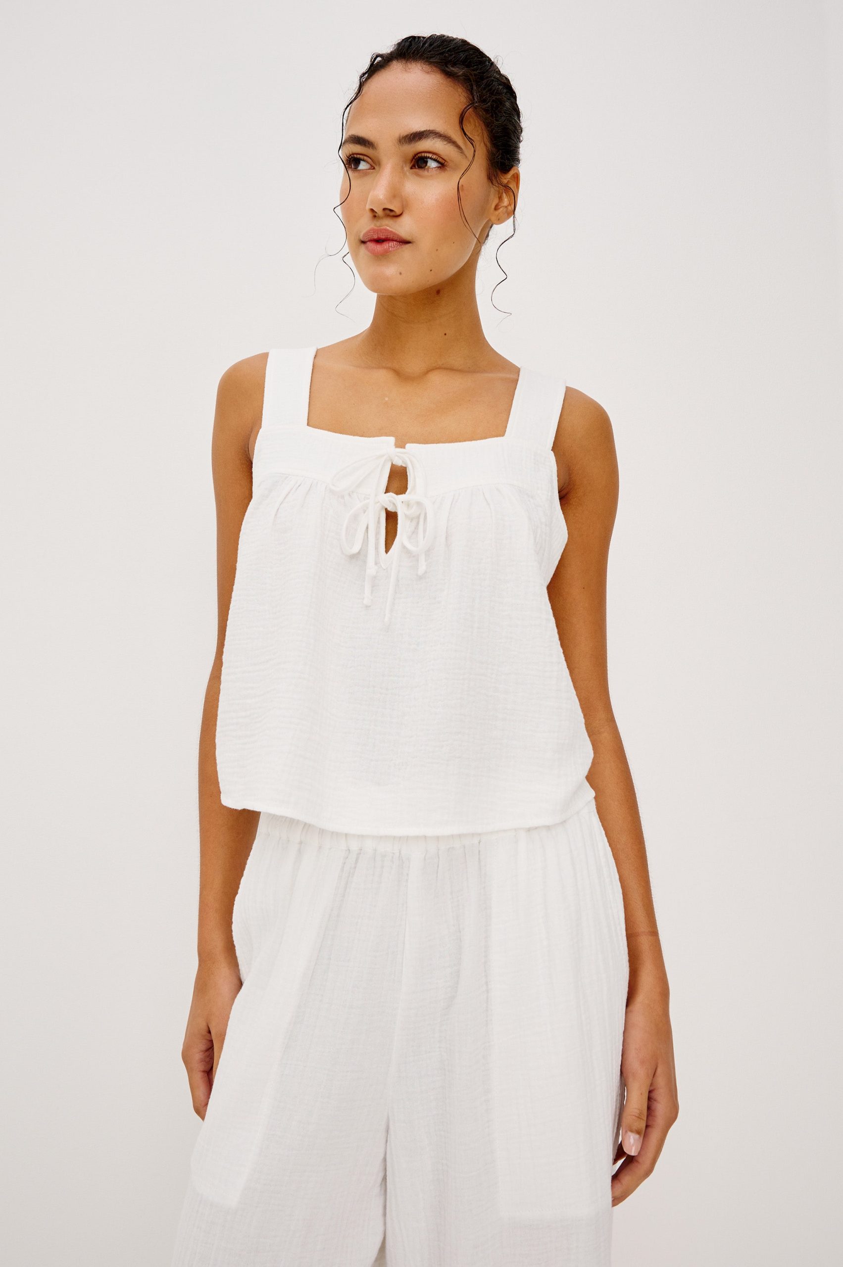 ENYA TOP - WHITE GAUZE