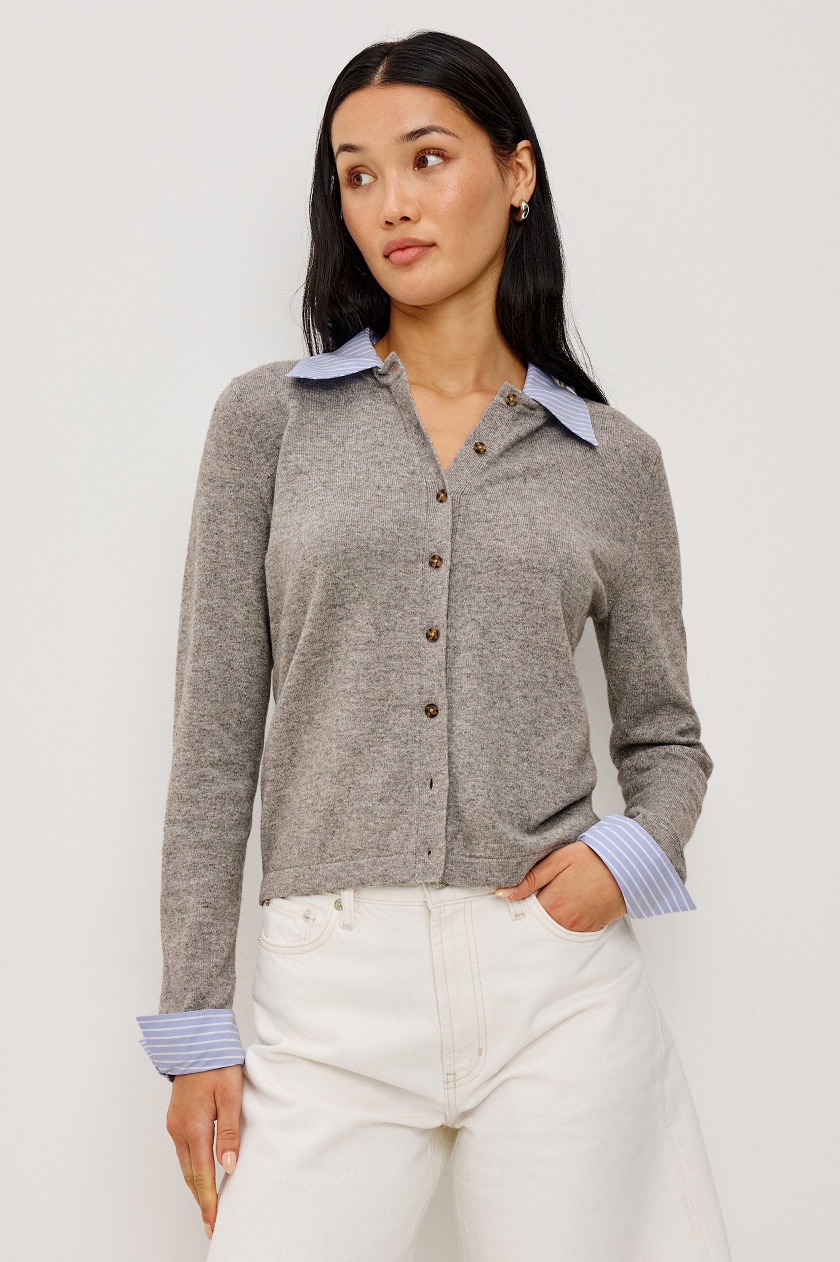 ERYN CARDIGAN - HEATHER GREY