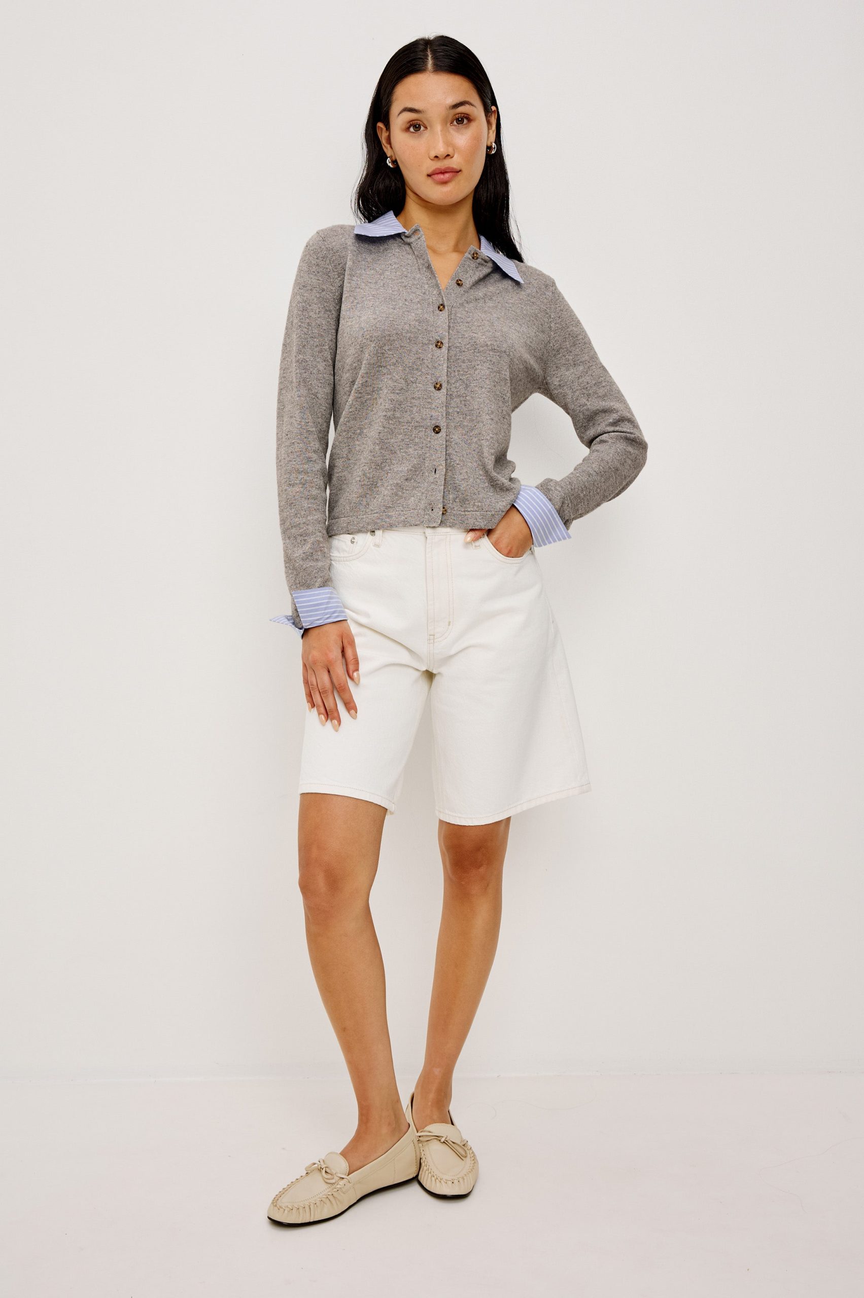 ERYN CARDIGAN - HEATHER GREY - Image 3