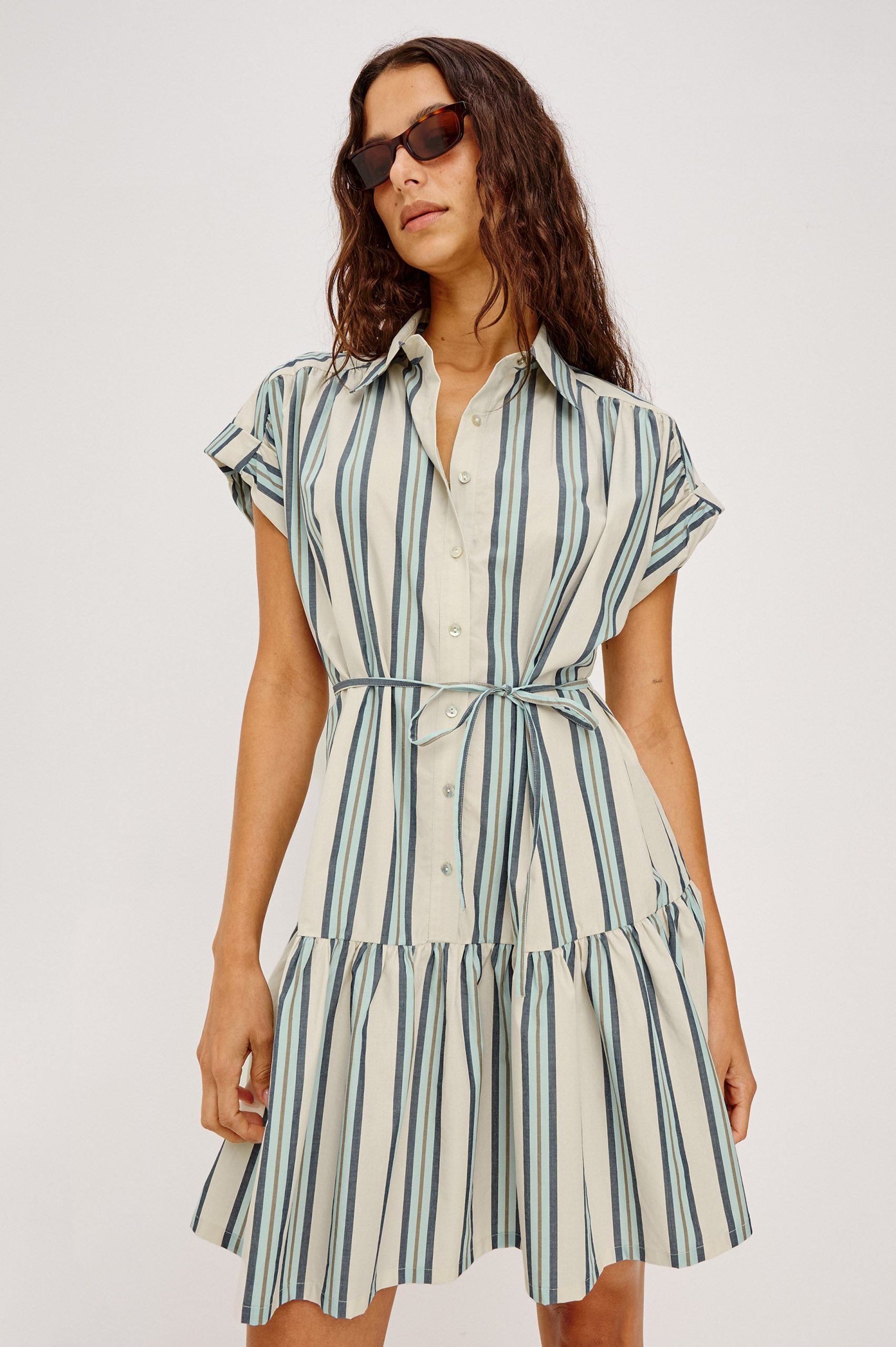 EVALINE DRESS - MARSALA STRIPE