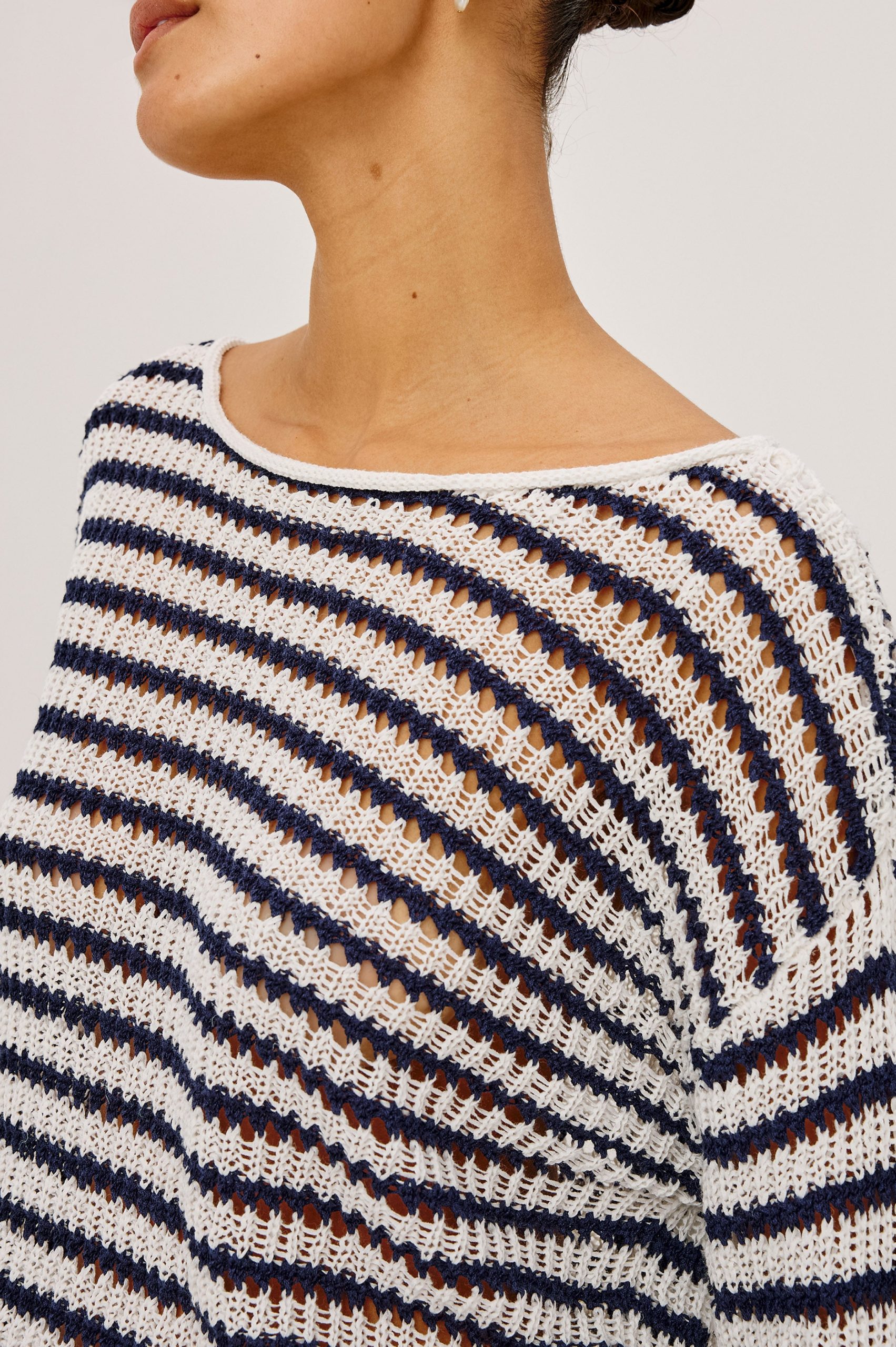 EVANGELINE SWEATER - IVORY INDIGO STRIPE - Image 2