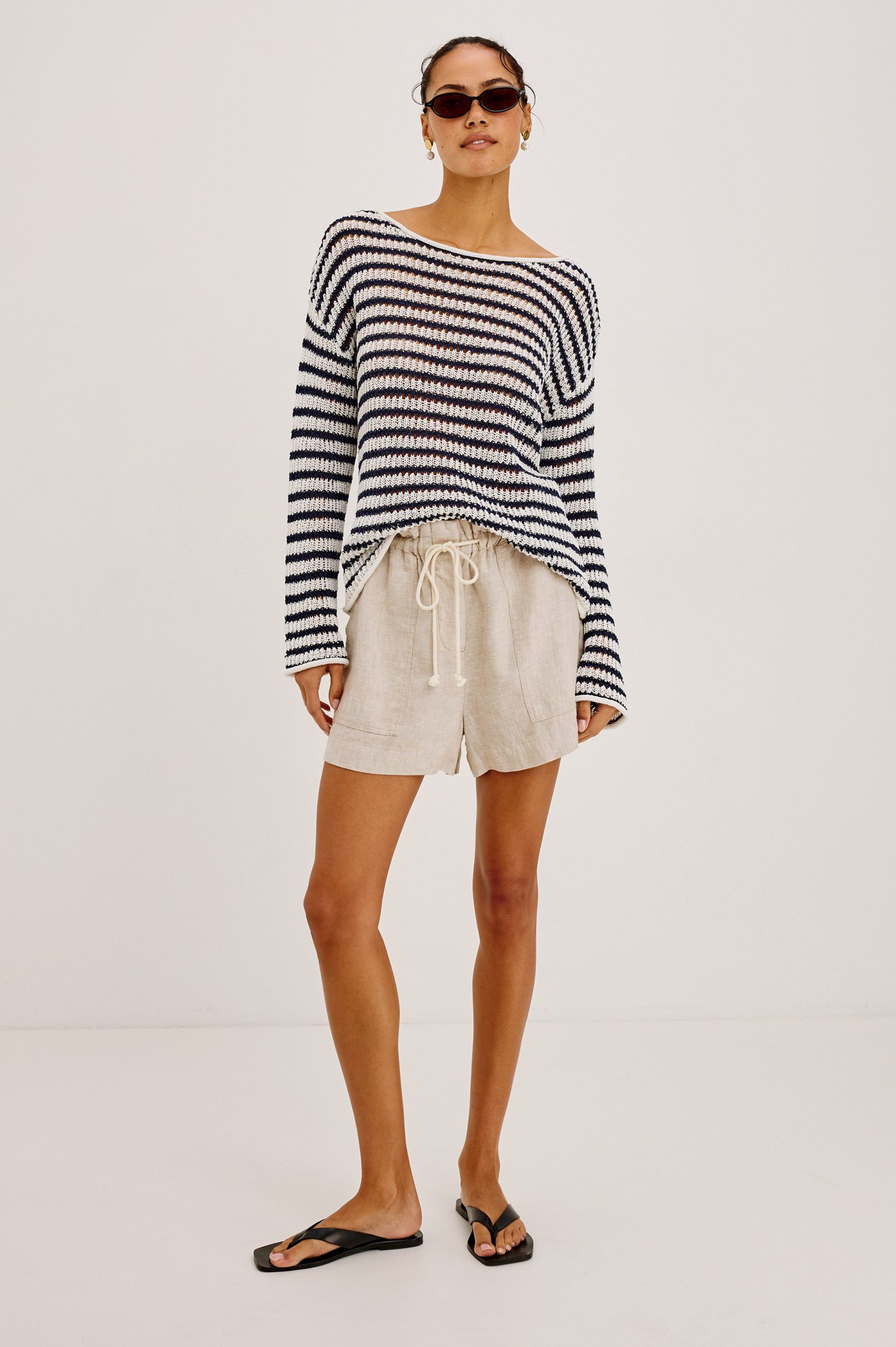 EVANGELINE SWEATER - IVORY INDIGO STRIPE - Image 3