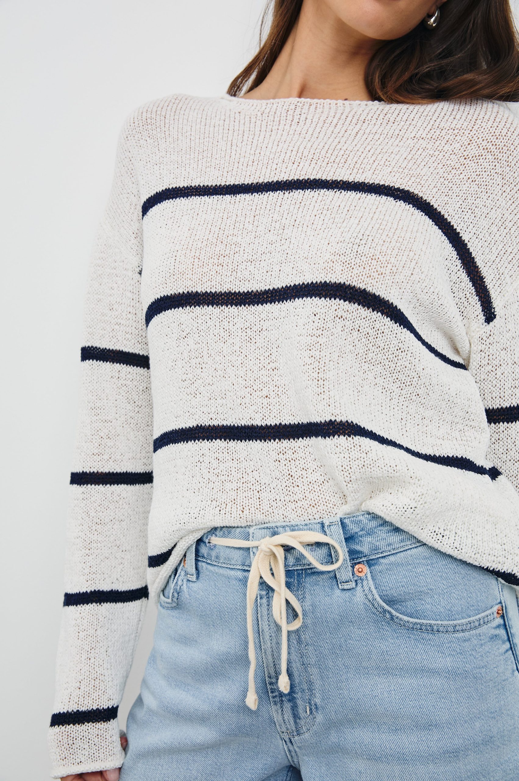 EVANGELINE SWEATER - NAVY WHITE STRIPE - Image 2