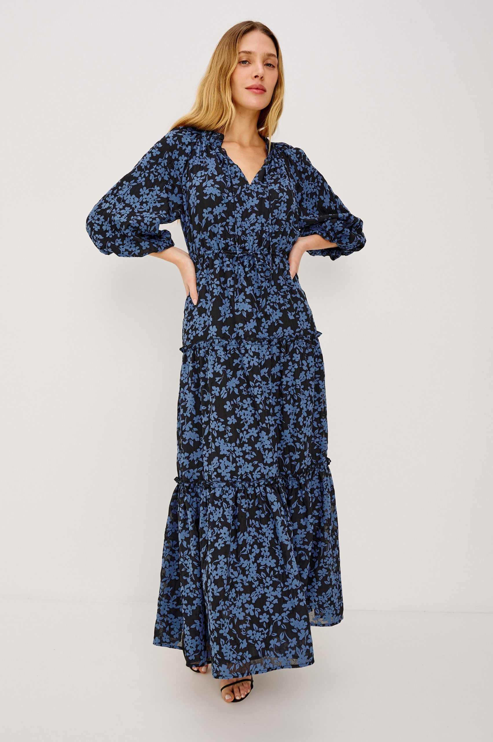 FELICIA DRESS - MIDNIGHT SILHOUETTE FLORAL - Image 3