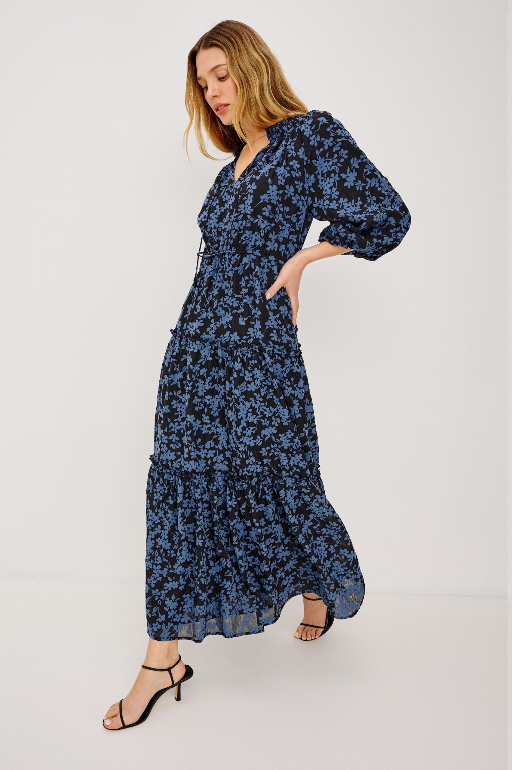 FELICIA DRESS - MIDNIGHT SILHOUETTE FLORAL - Image 4