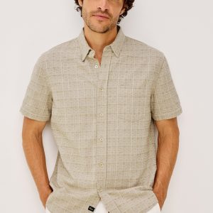 GAVIN SHIRT - TAUPE CREAM TWIST