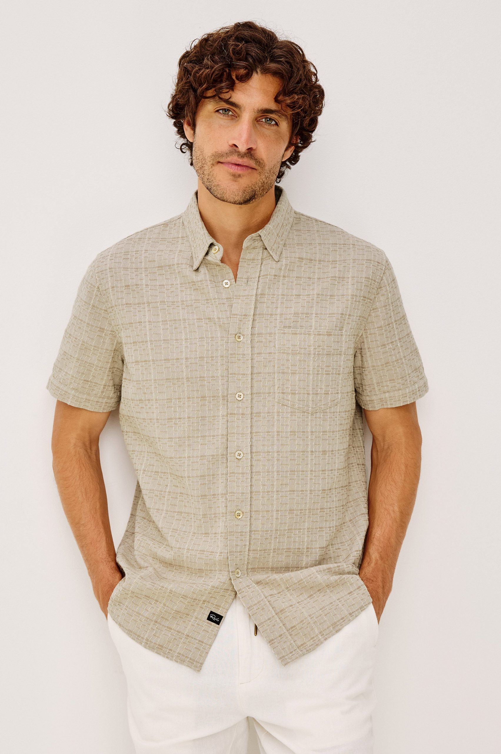 GAVIN SHIRT - TAUPE CREAM TWIST