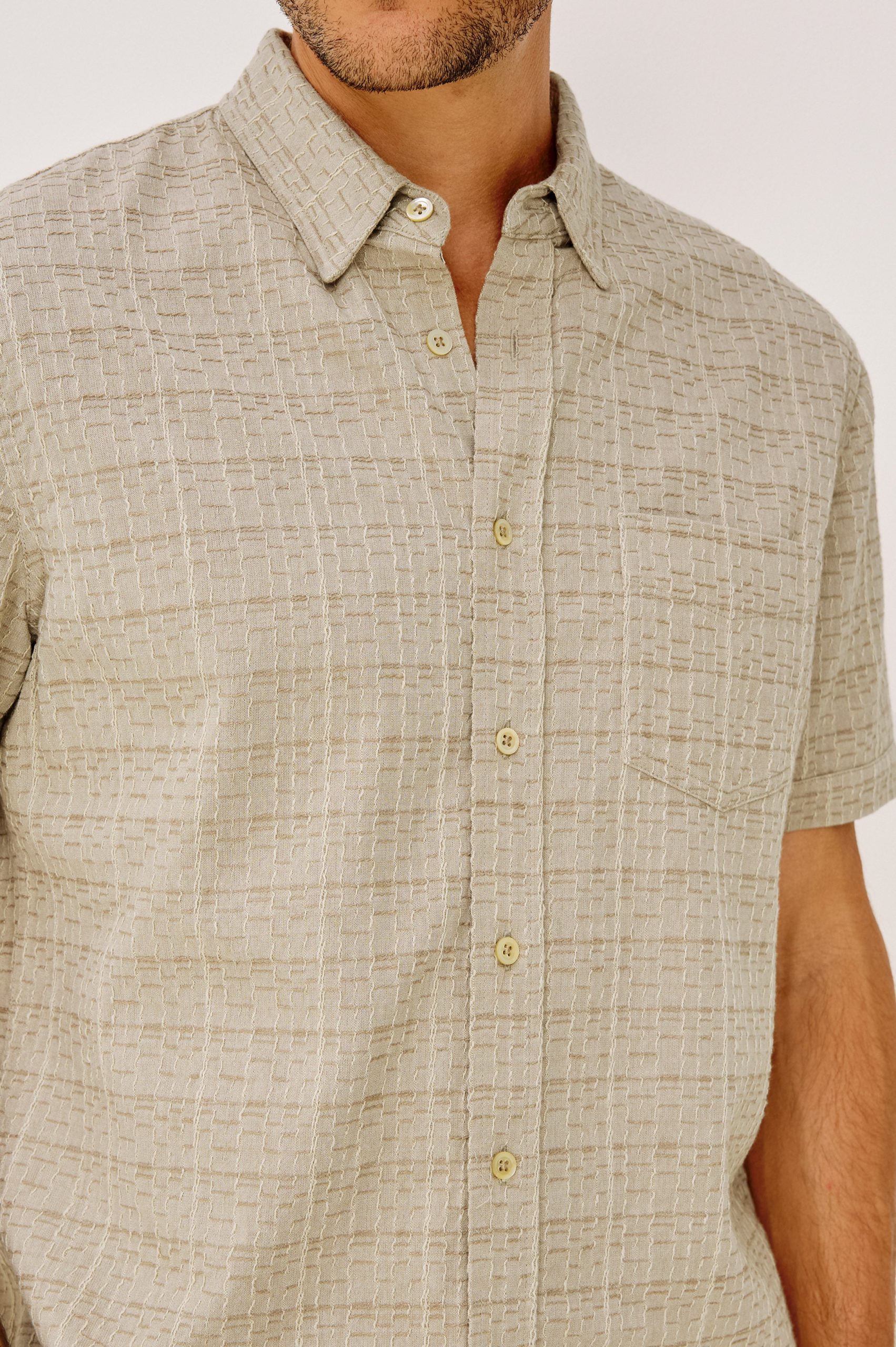 GAVIN SHIRT - TAUPE CREAM TWIST - Image 2
