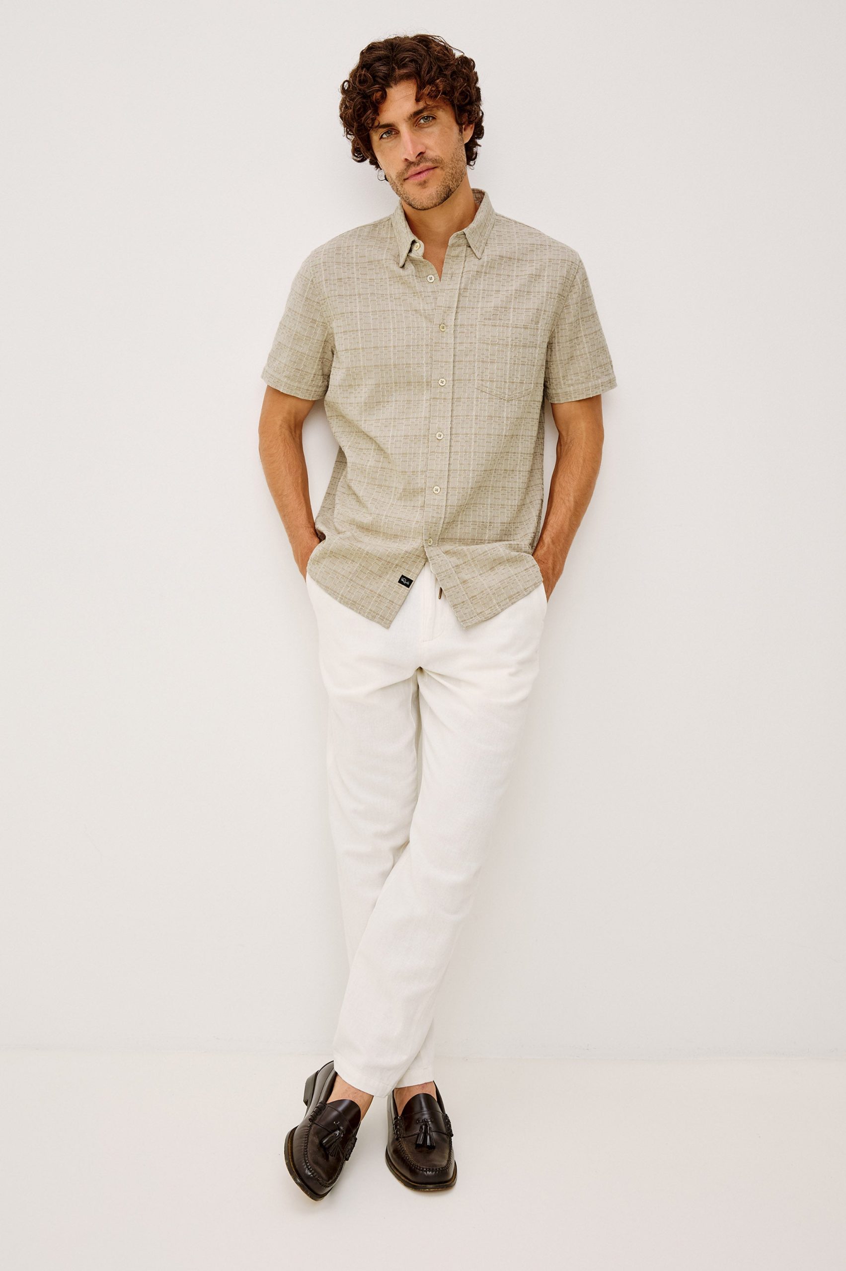 GAVIN SHIRT - TAUPE CREAM TWIST - Image 4