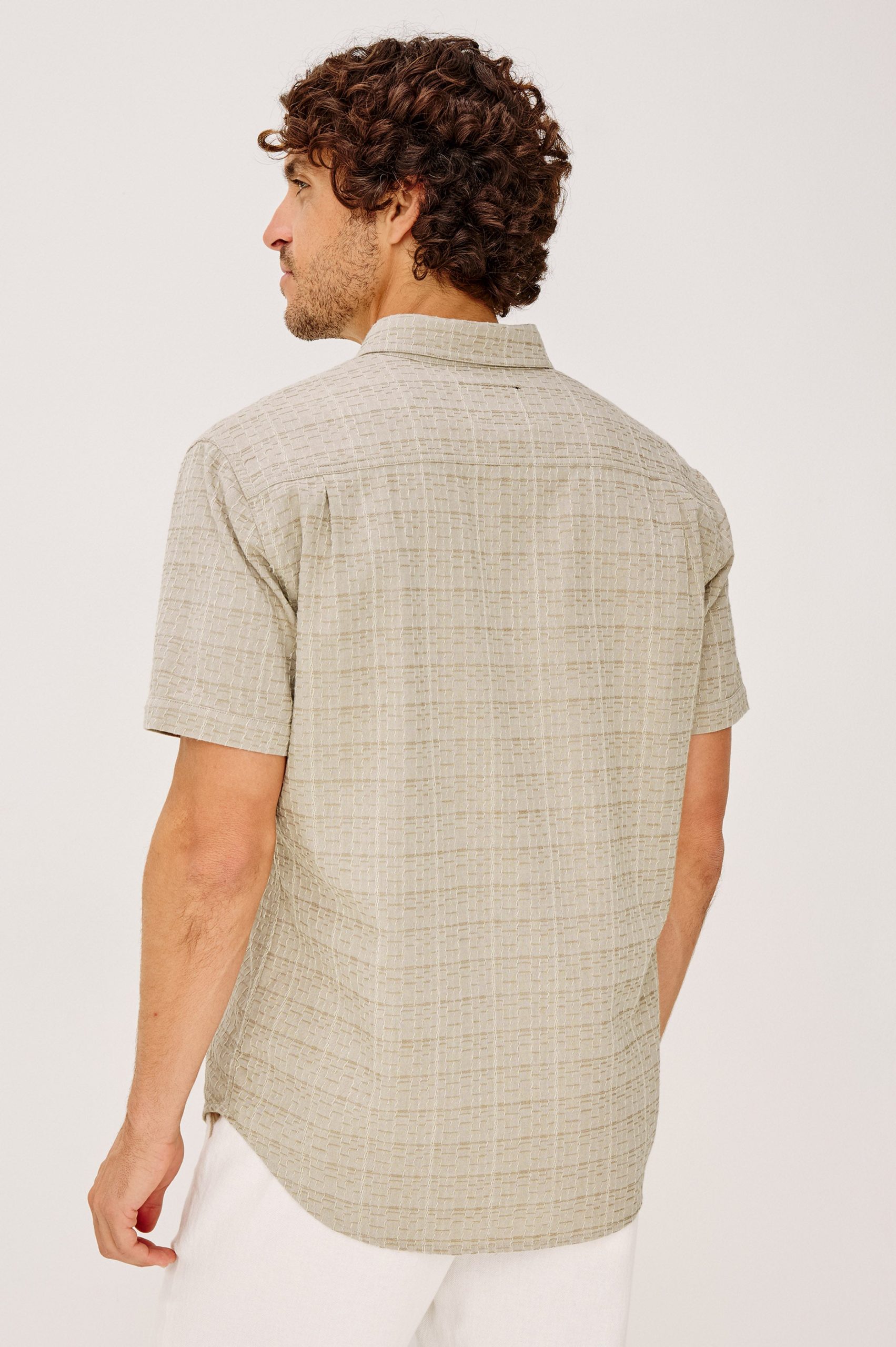 GAVIN SHIRT - TAUPE CREAM TWIST - Image 5
