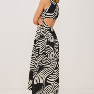 GENEVIEVE DRESS - ONYX WAVES
