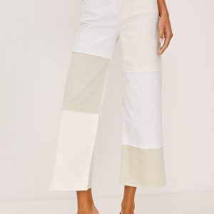 GETTY CROP WIDE LEG - ECRU PATCHWORK