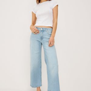 GETTY CROP LOW RISE WIDE LEG - SEAPORT