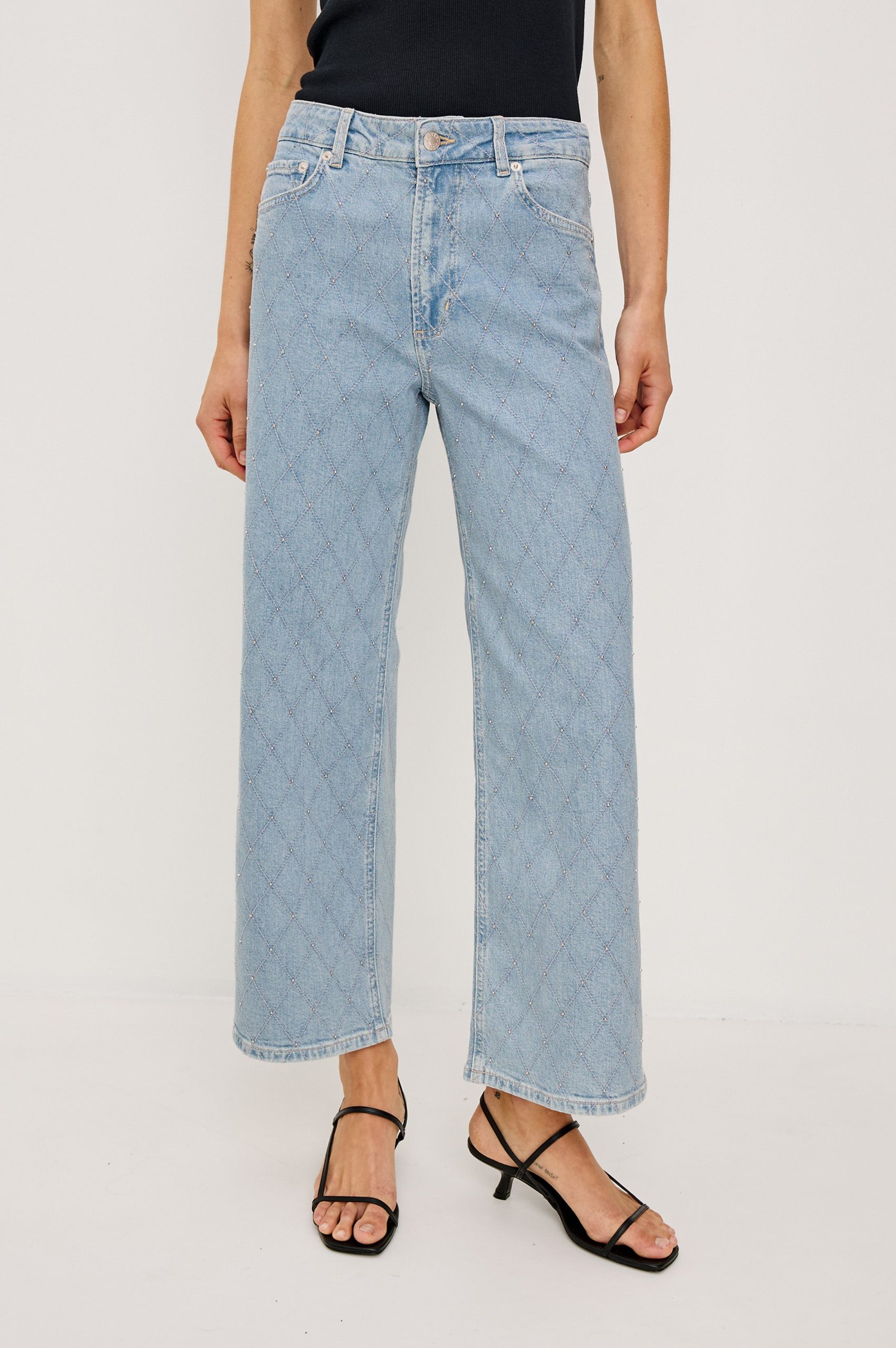 GETTY CROP WIDE LEG - QUILTED STUD - Image 3