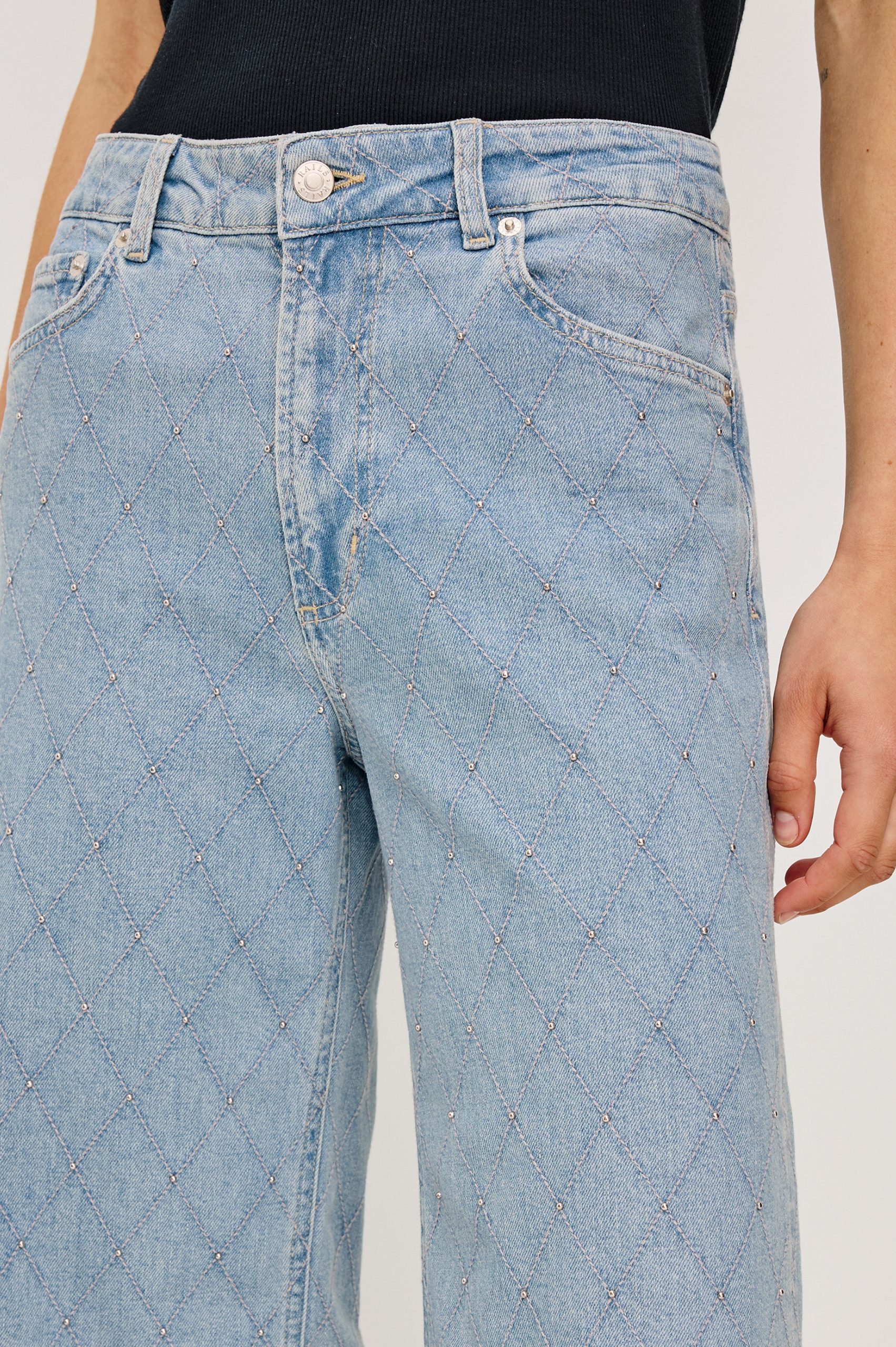 GETTY CROP WIDE LEG - QUILTED STUD - Image 2