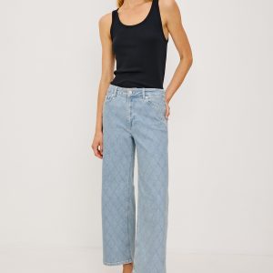 GETTY CROP WIDE LEG - QUILTED STUD