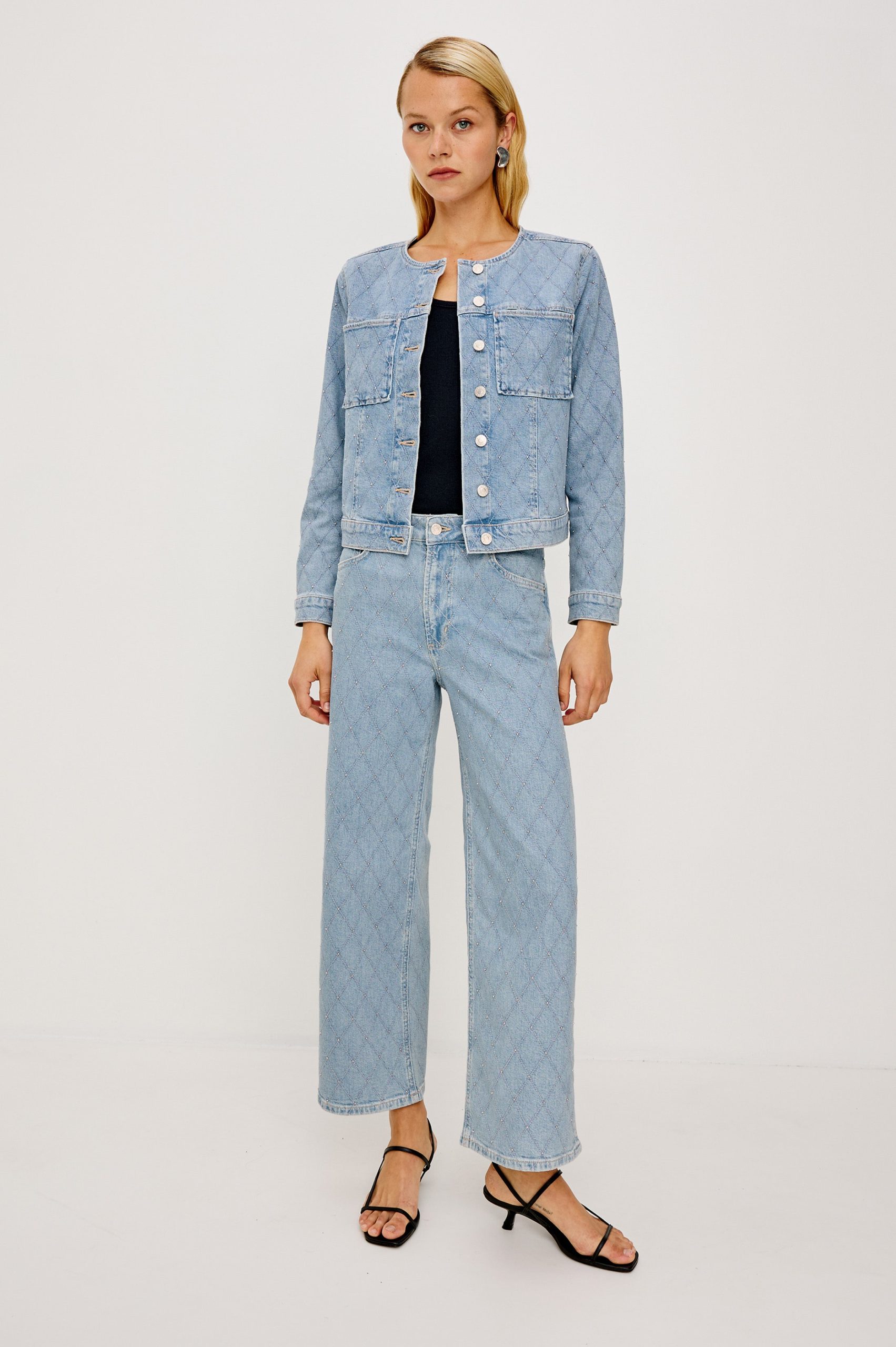 GETTY CROP WIDE LEG - QUILTED STUD - Image 4