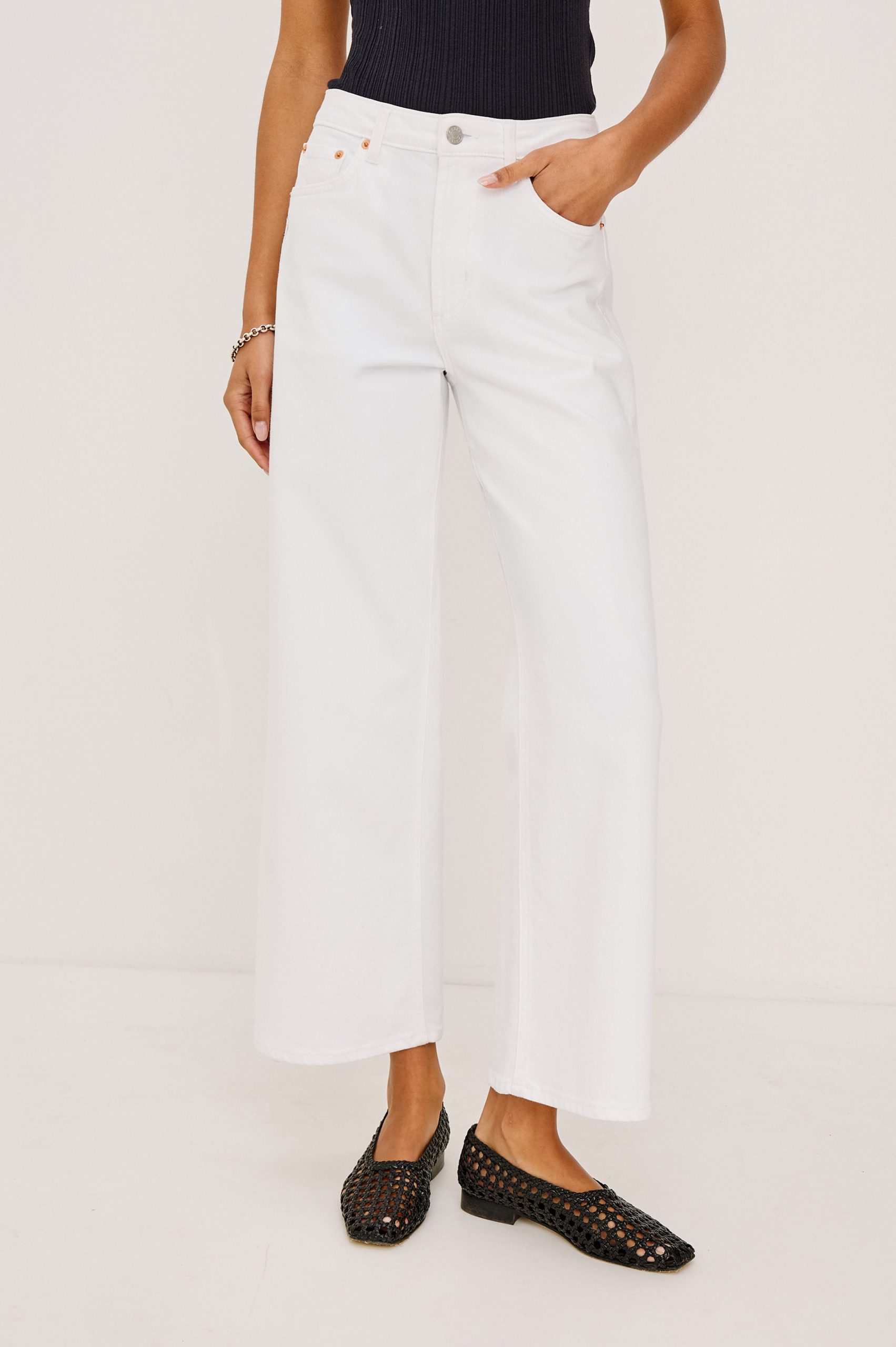 GETTY CROP WIDE LEG - SALT WHITE - Image 4
