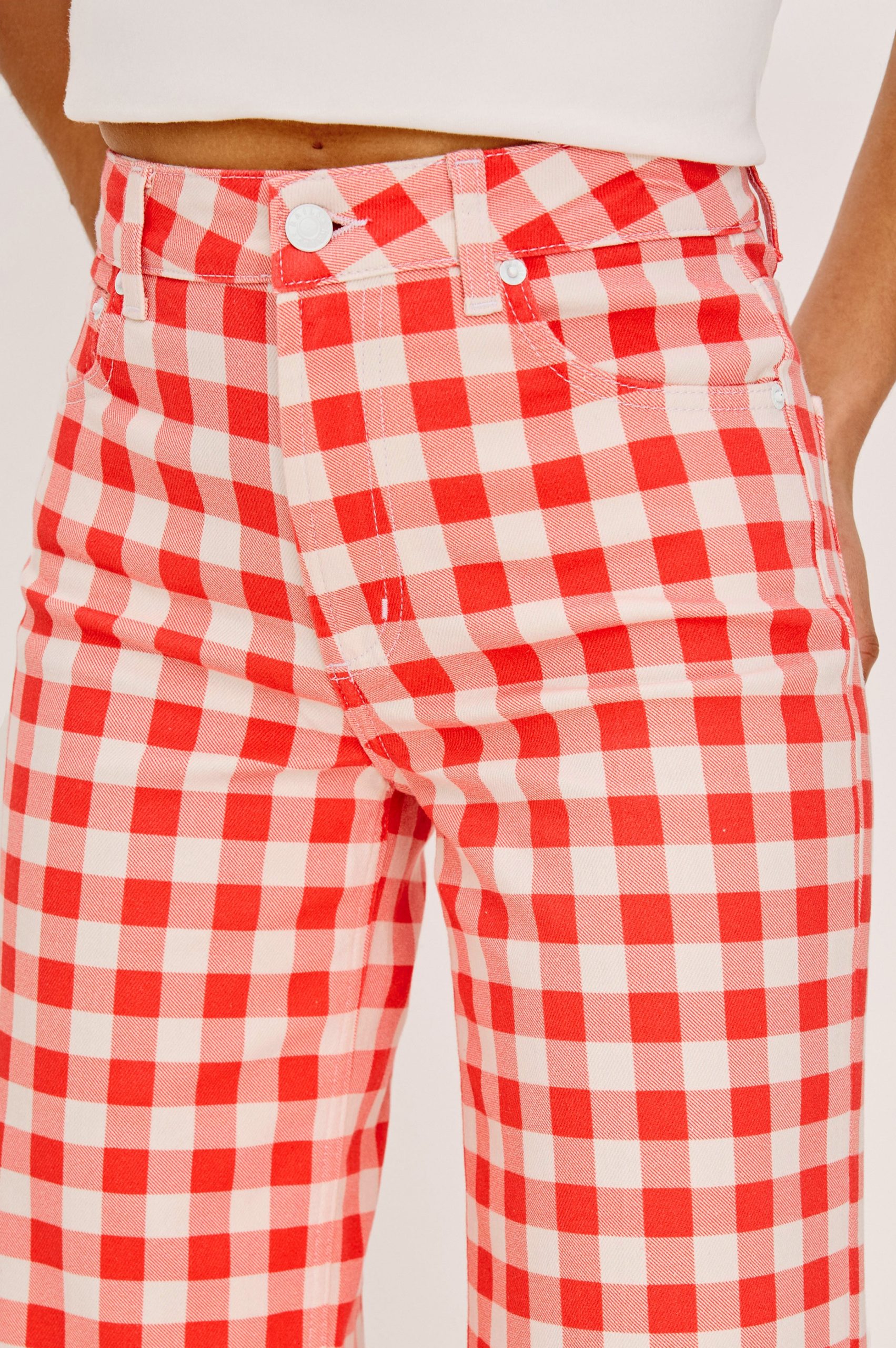 RAILS X GIADZY GETTY CROP WIDE LEG - TOMATO GINGHAM - Image 2