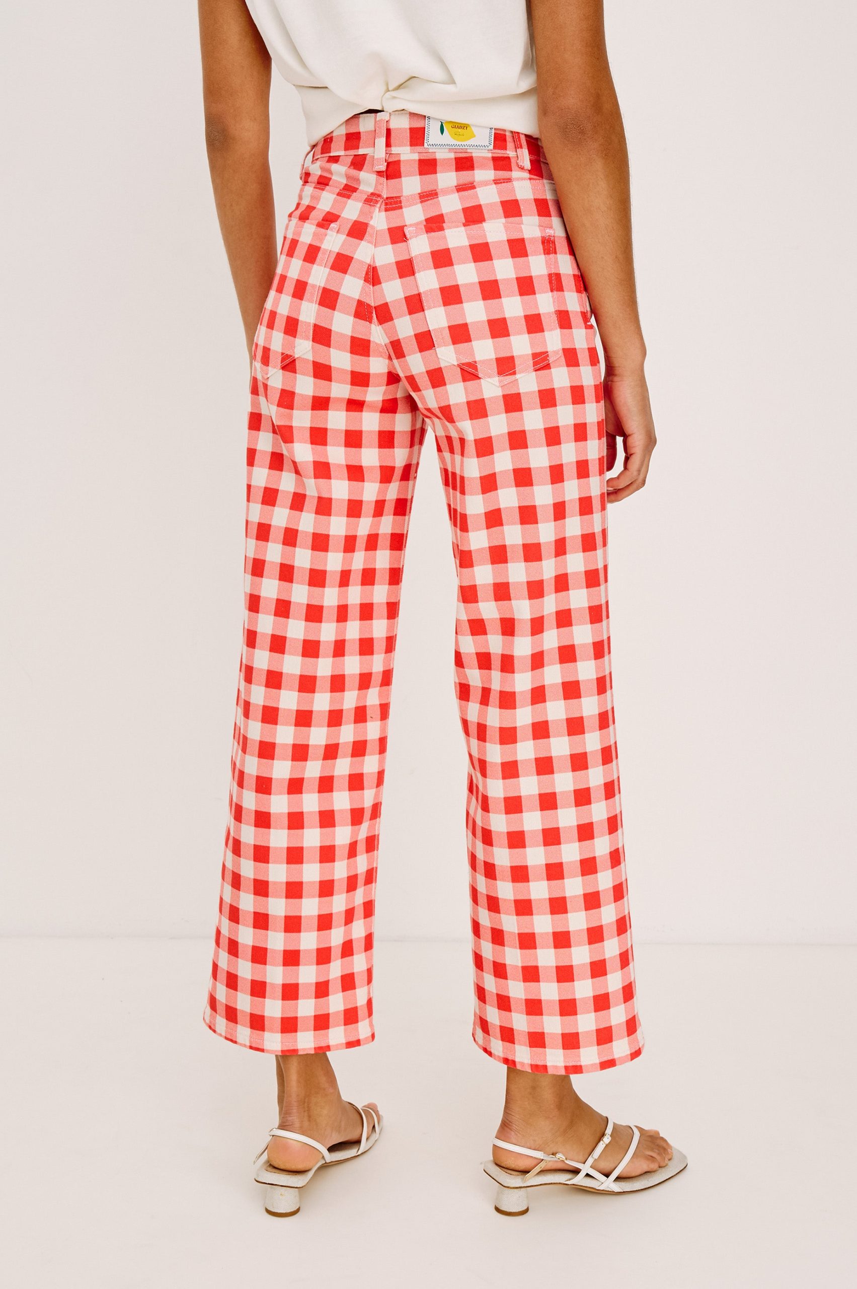 RAILS X GIADZY GETTY CROP WIDE LEG - TOMATO GINGHAM - Image 5