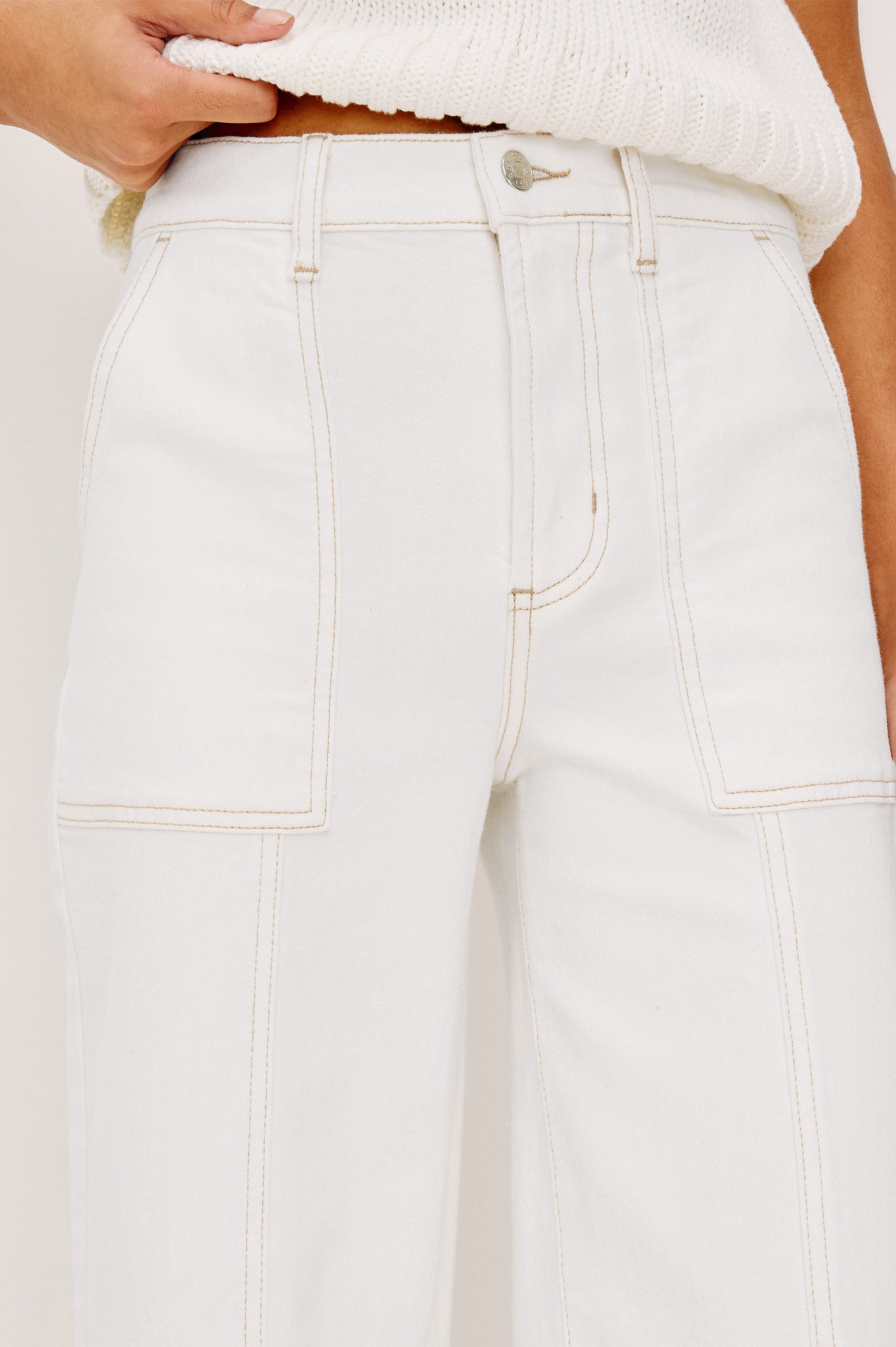 GETTY CROP WIDE LEG - VINTAGE ECRU UTILITY - Image 3