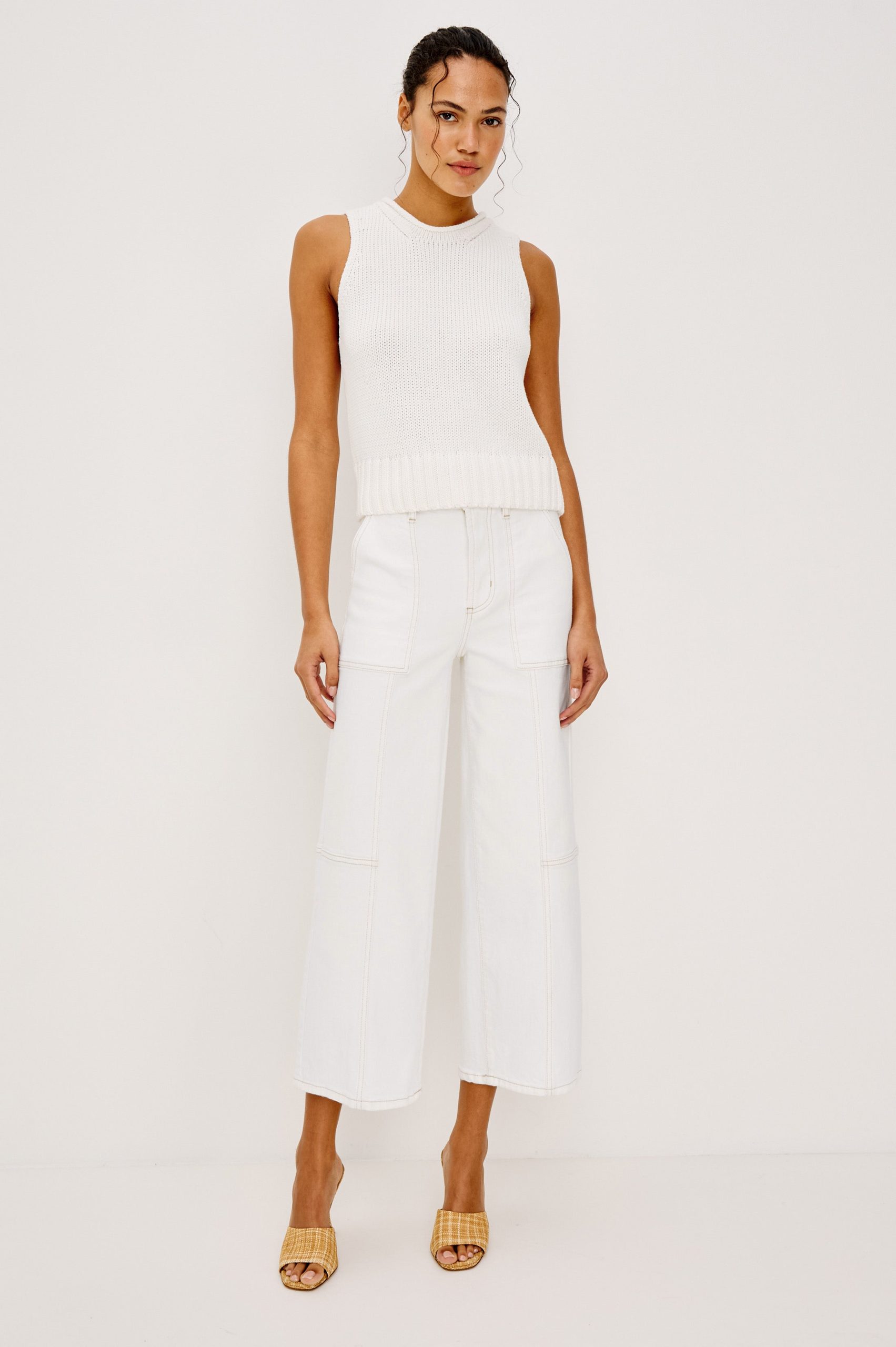 GETTY CROP WIDE LEG - VINTAGE ECRU UTILITY - Image 5